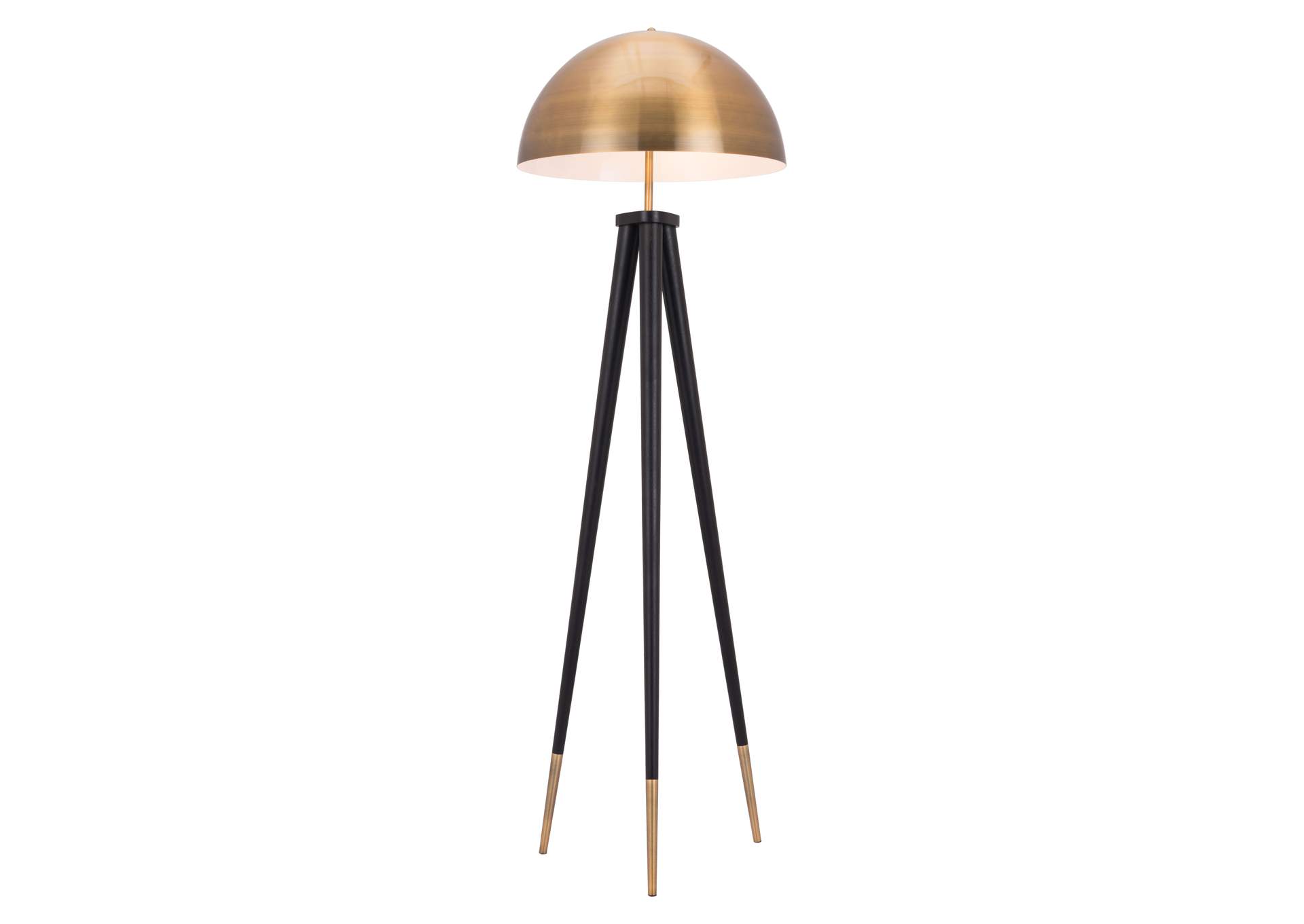 Mascot Floor Lamp Brass & Black,Zuo