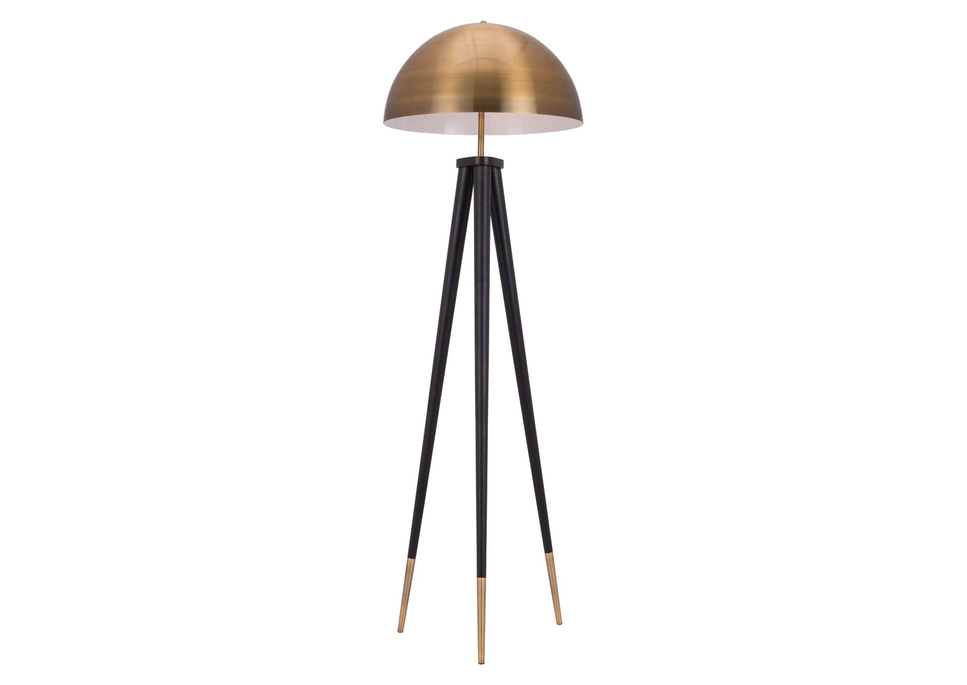 Mascot Floor Lamp Brass & Black,Zuo