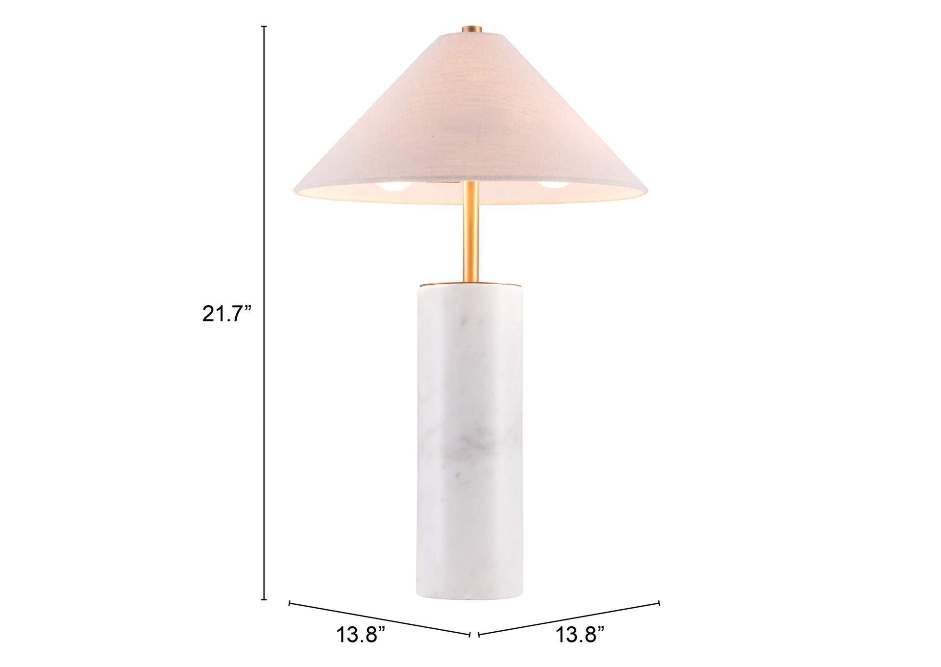 Ciara Table Lamp Beige & White,Zuo