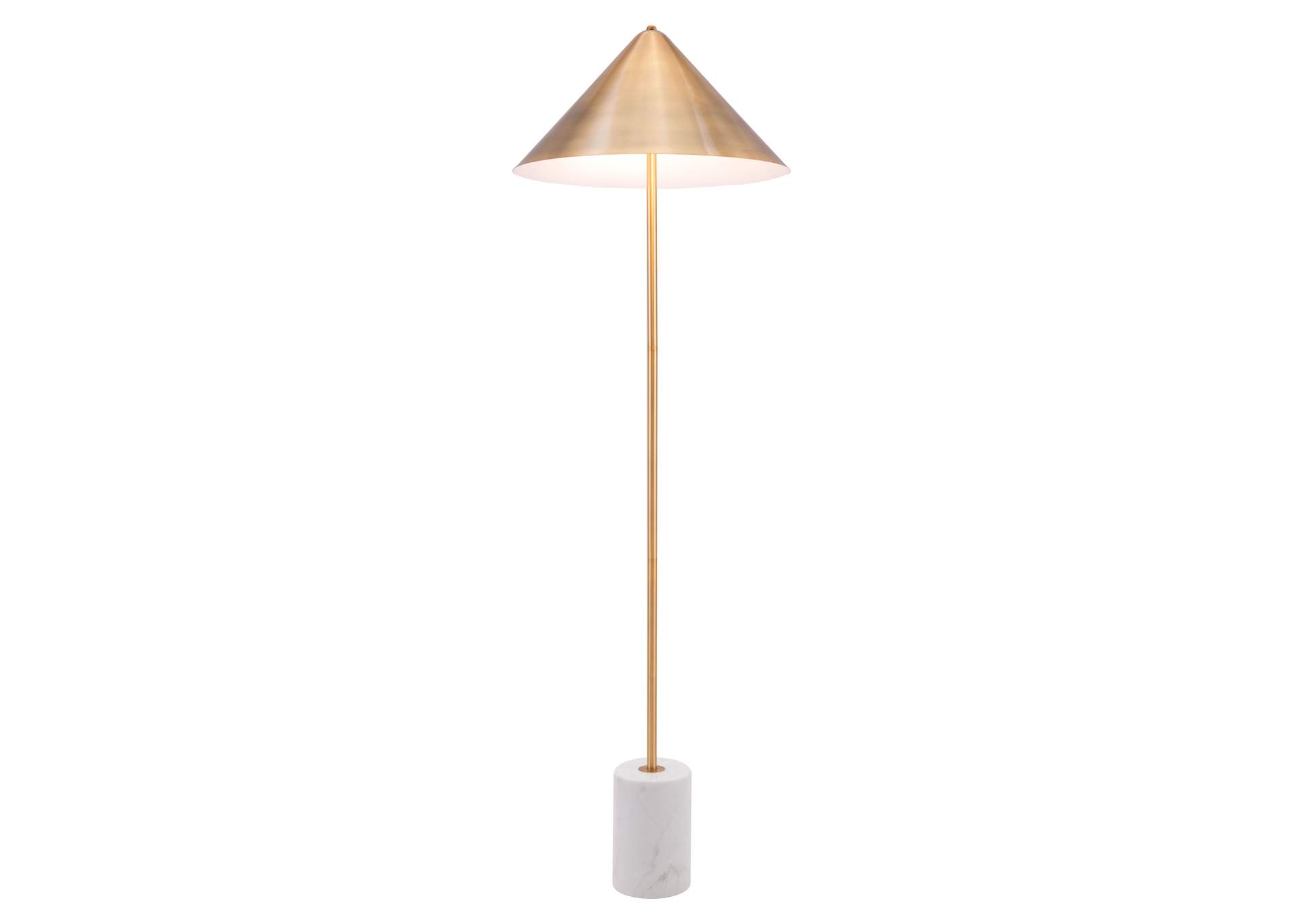 Bianca Floor Lamp Brass & White,Zuo