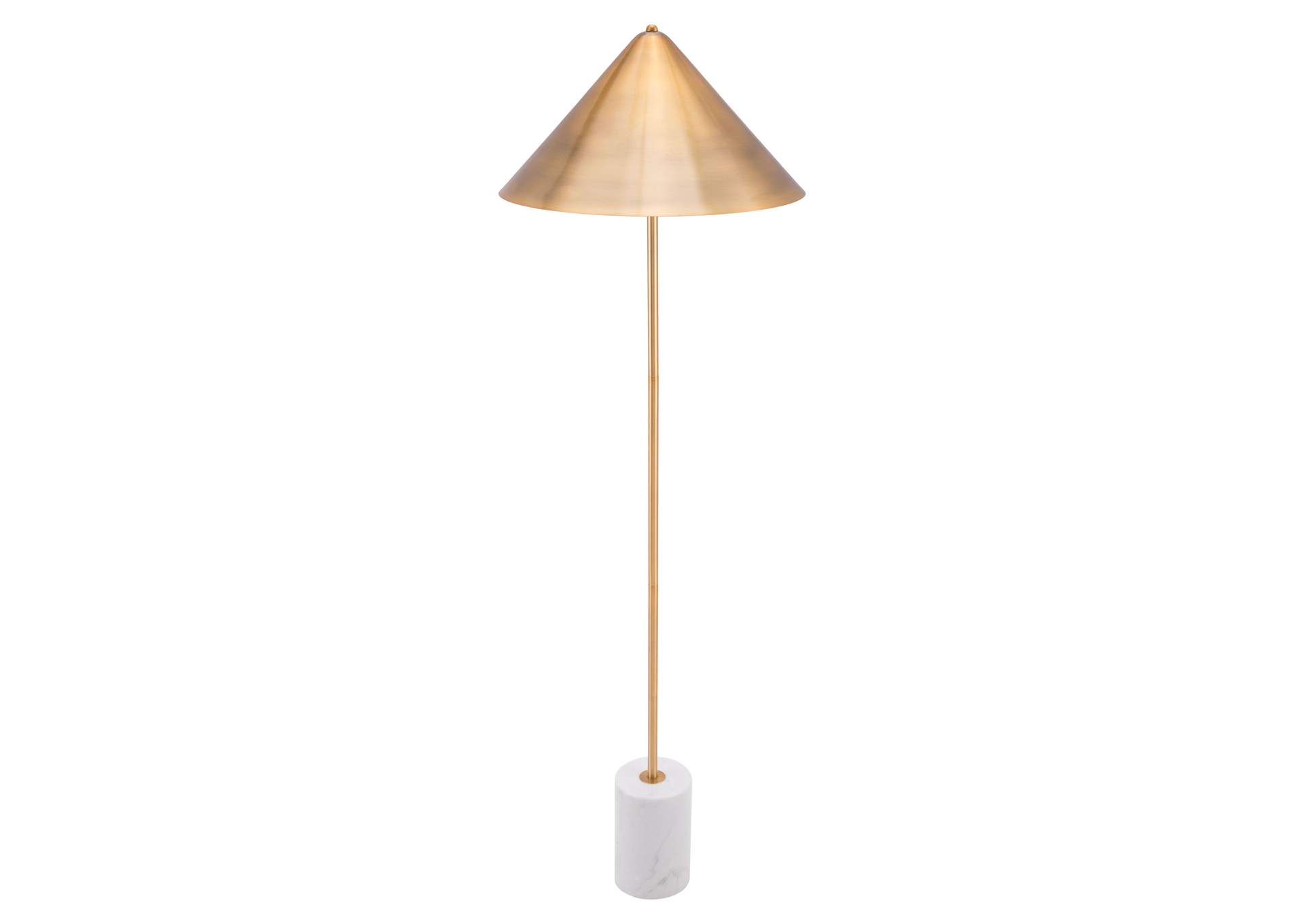 Bianca Floor Lamp Brass & White,Zuo