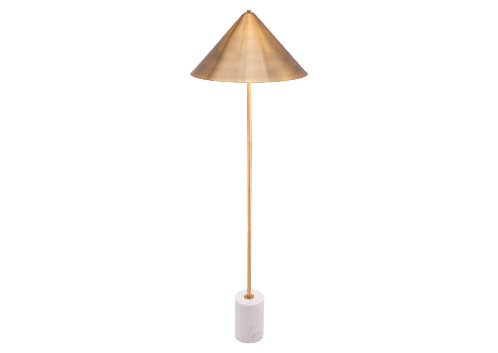 Bianca Floor Lamp Brass & White,Zuo