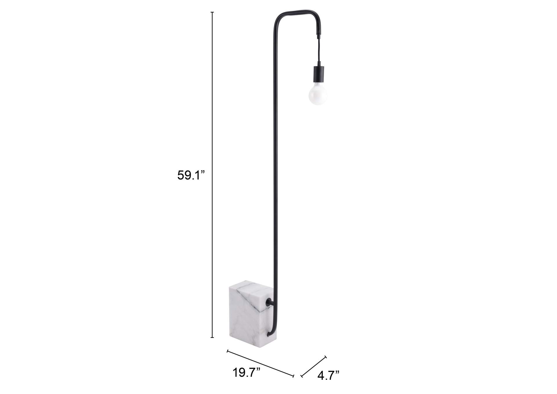 Lancia Floor Lamp Black,Zuo