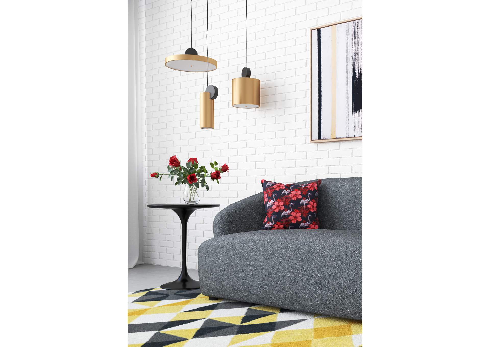 Mozu Ceiling Lamp Gold & Black,Zuo