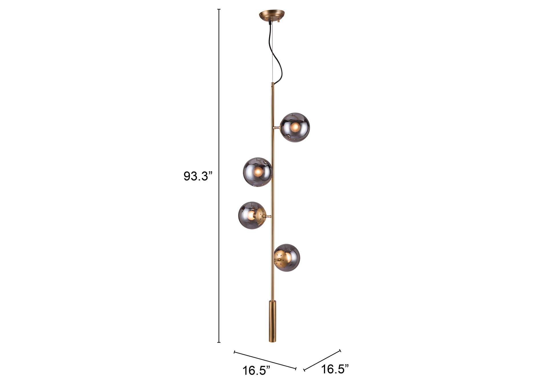 Zatara Ceiling Lamp Brass,Zuo