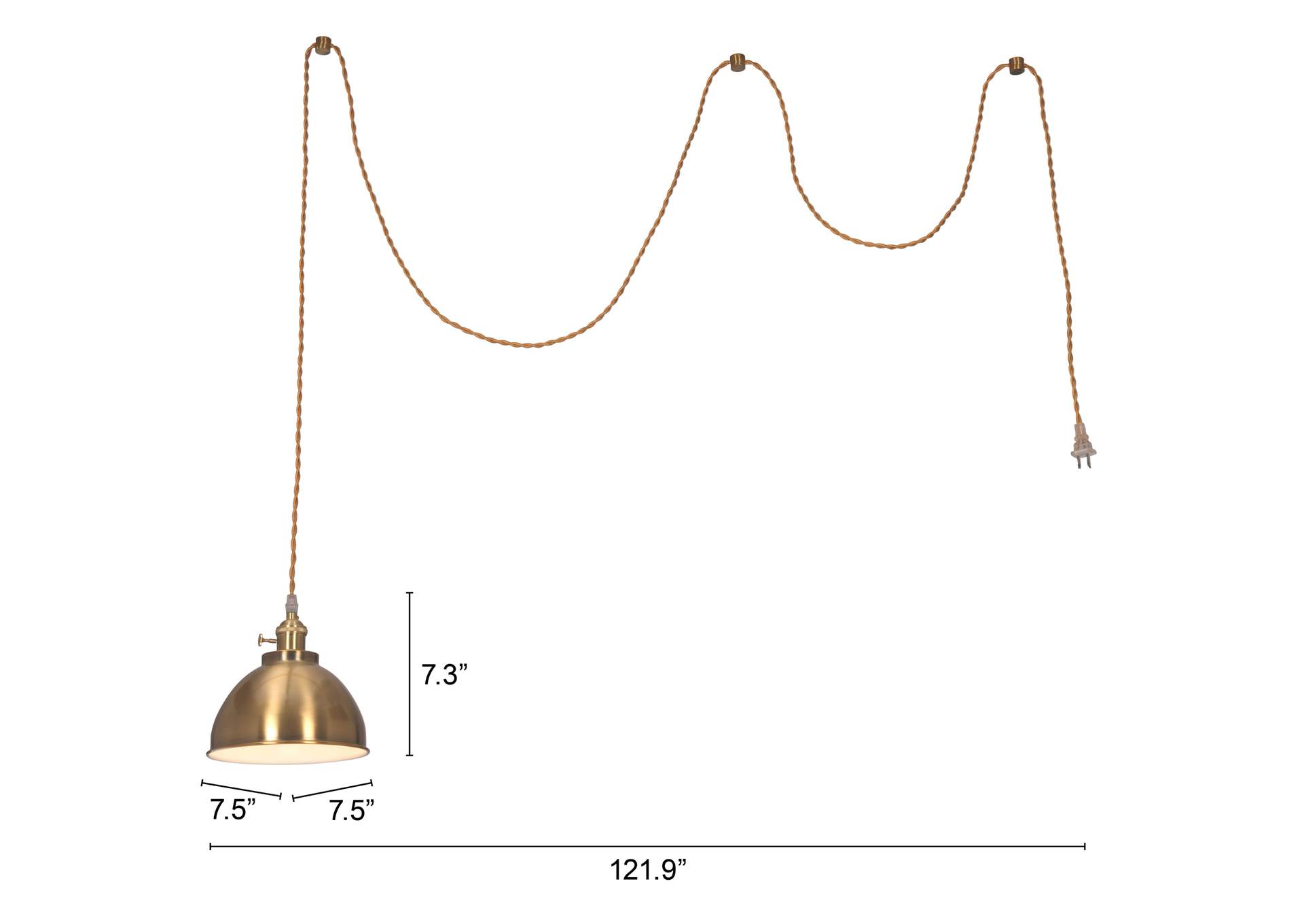 Oscar Ceiling Lamp Brass,Zuo