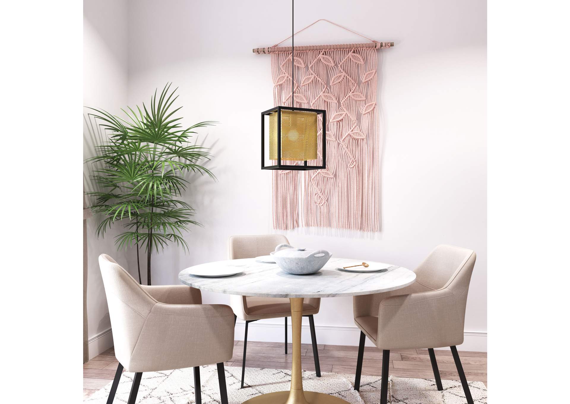 Yves Ceiling Lamp Gold & Black,Zuo