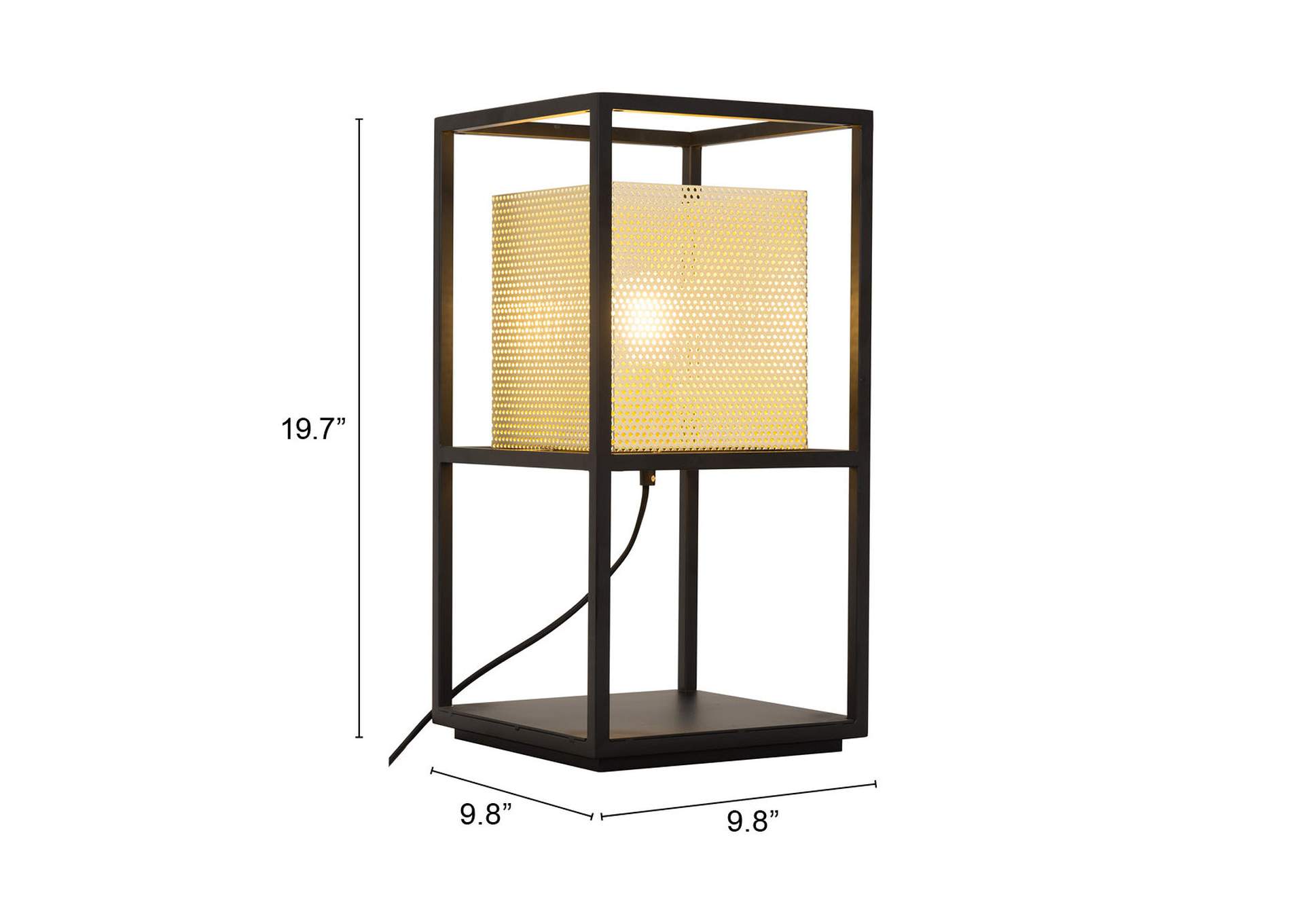 Yves Table Lamp Gold & Black,Zuo