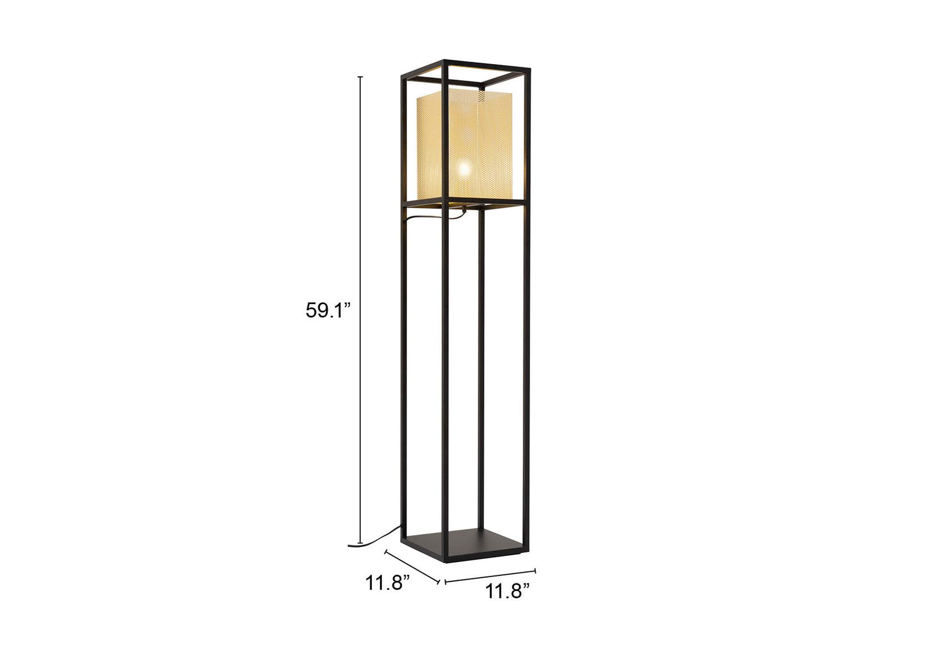 Yves Floor Lamp Gold & Black,Zuo