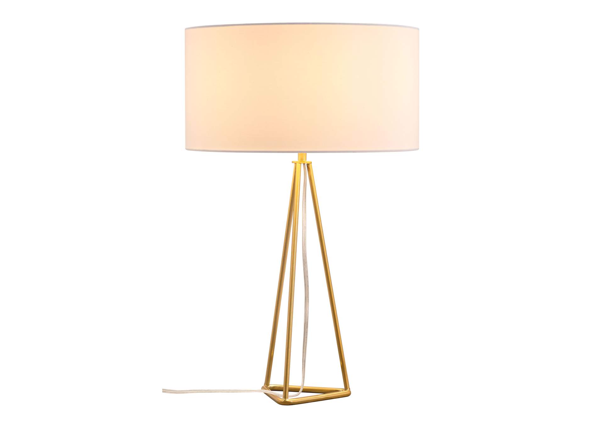 Sascha Table Lamp White & Brass,Zuo