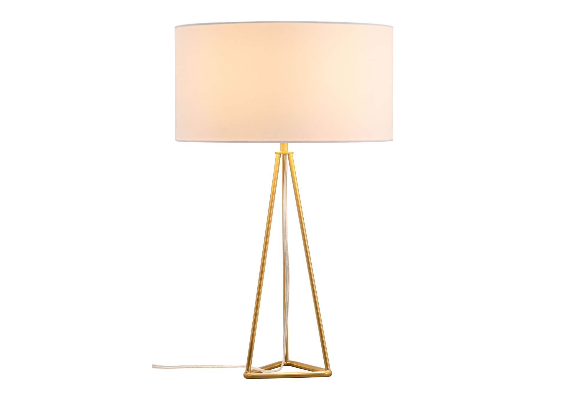 Sascha Table Lamp White & Brass,Zuo