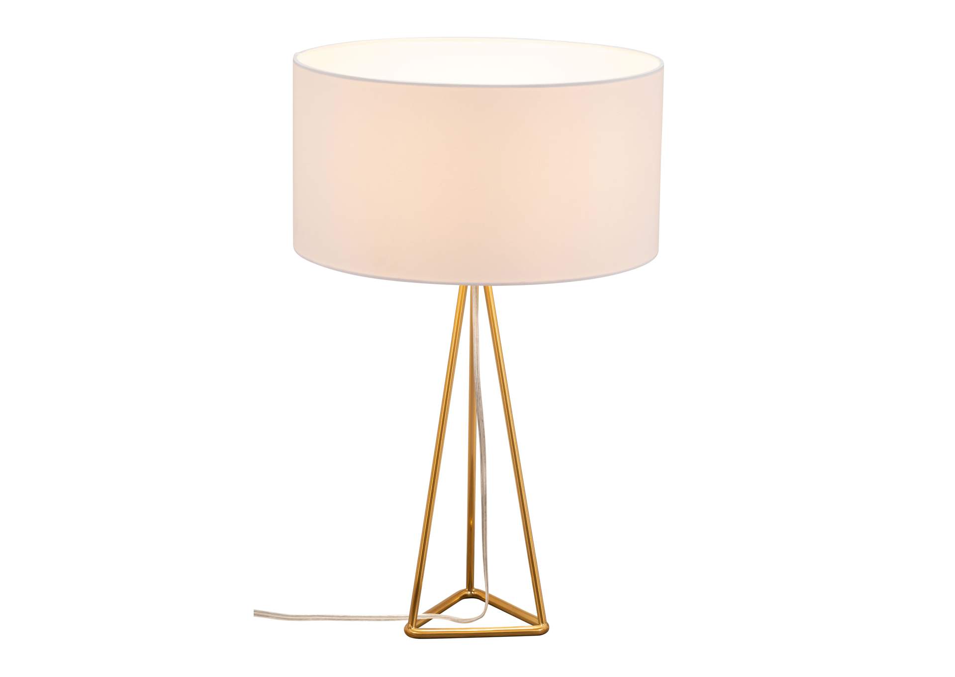 Sascha Table Lamp White & Brass,Zuo