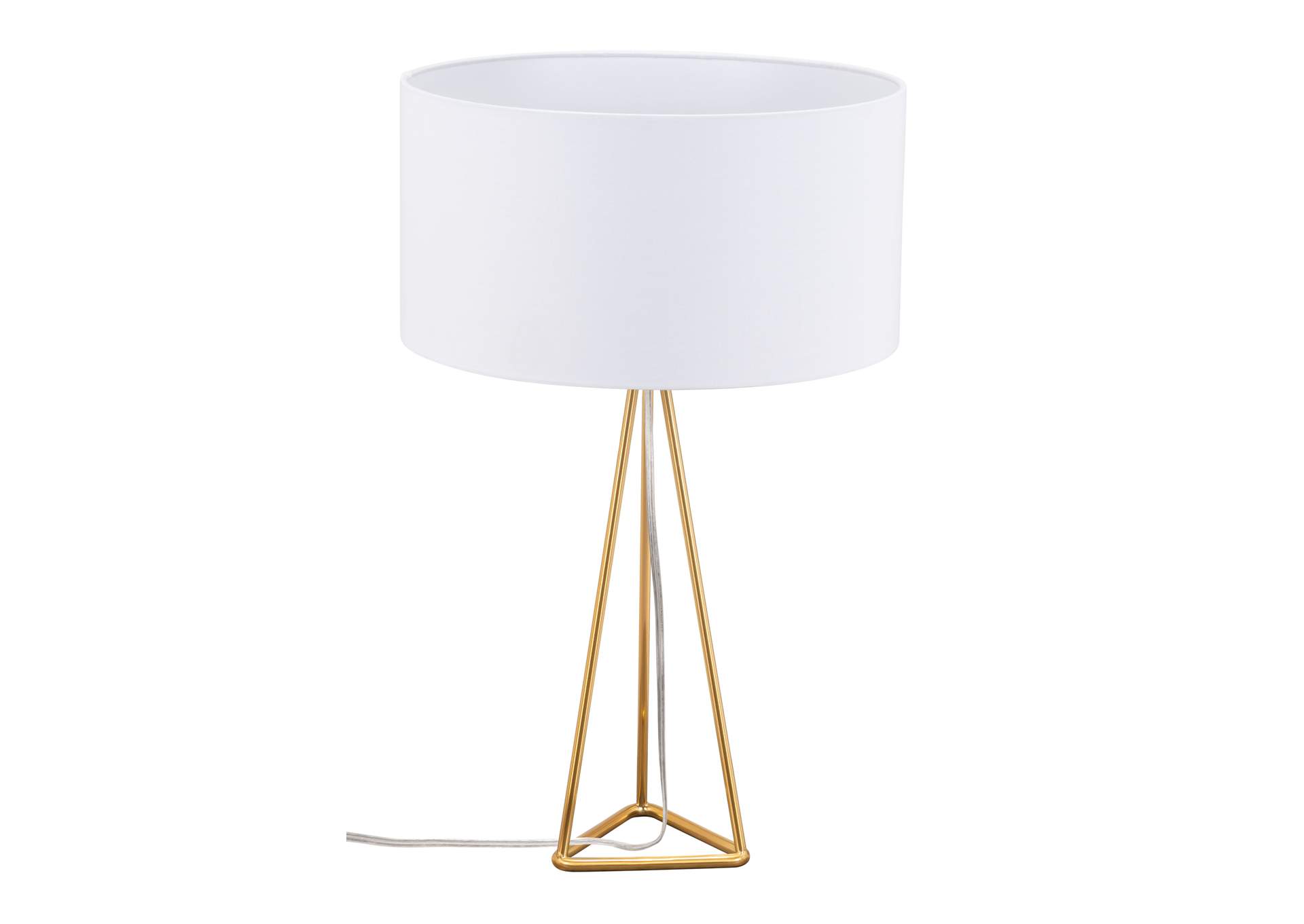 Sascha Table Lamp White & Brass,Zuo