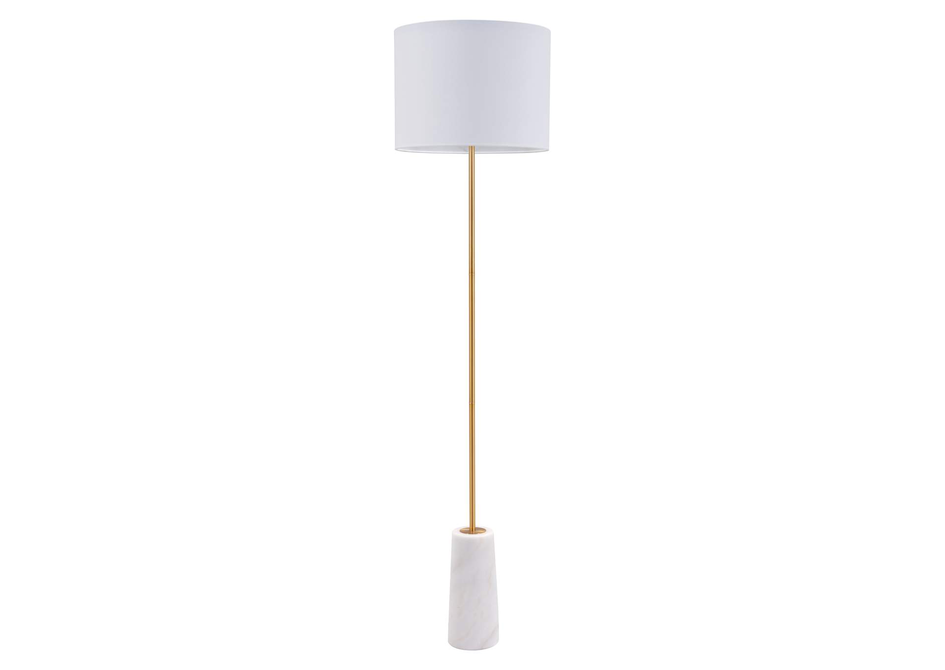 Titan Floor Lamp White & Brass,Zuo