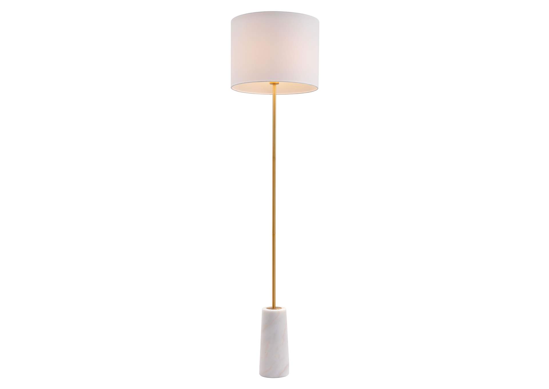 Titan Floor Lamp White & Brass,Zuo