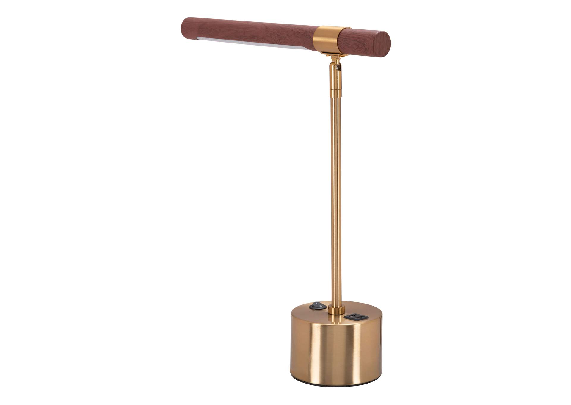 Kippy Table Lamp Brown & Brass,Zuo