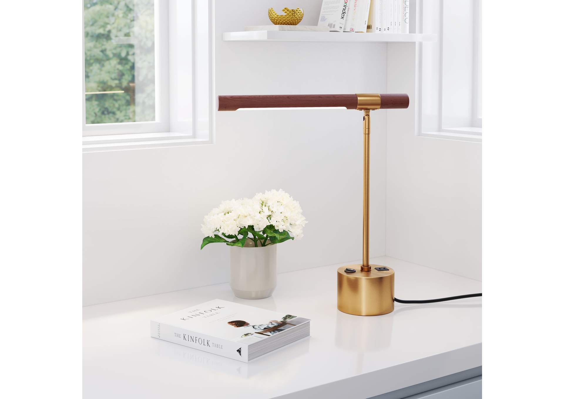 Kippy Table Lamp Brown & Brass,Zuo