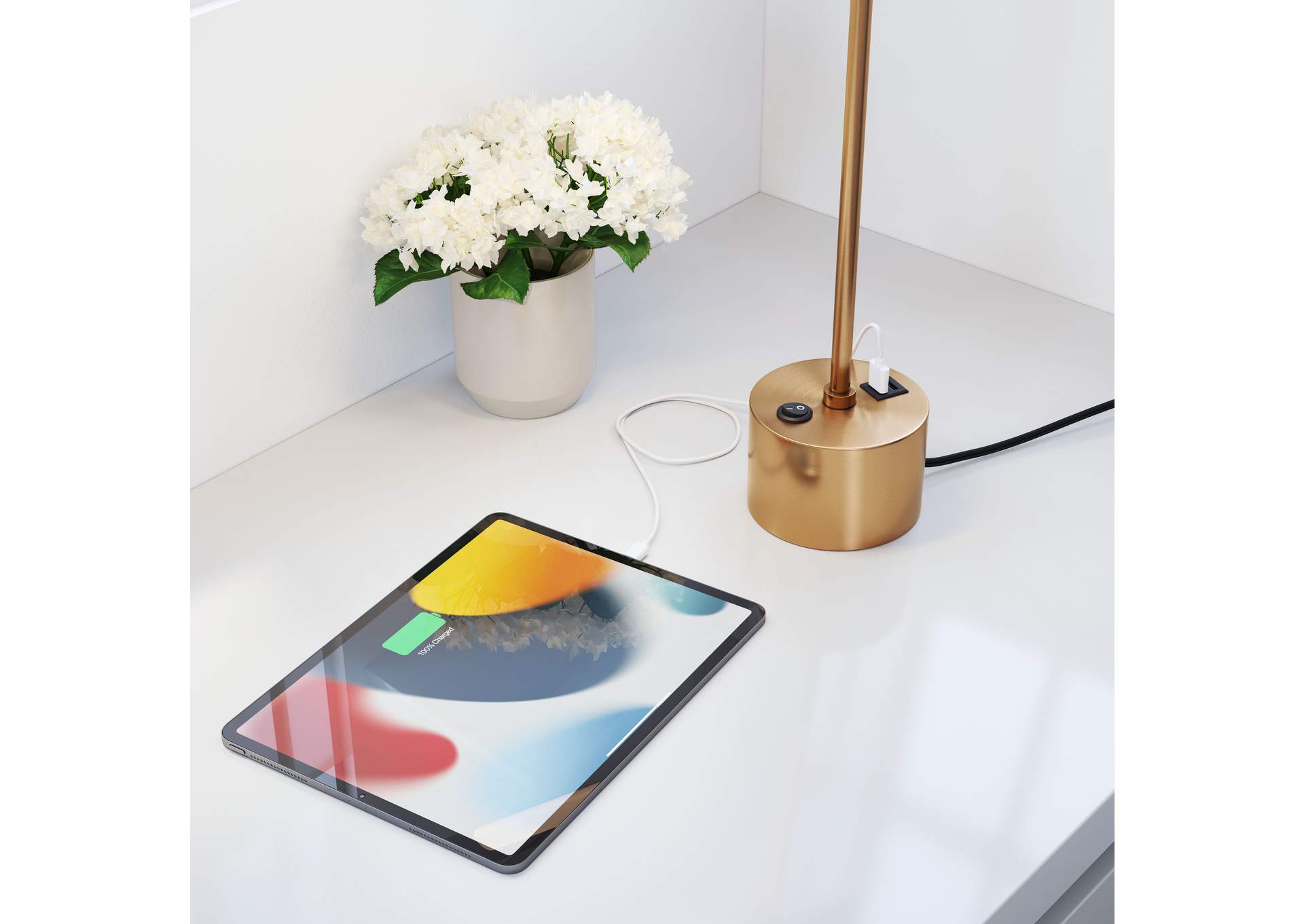 Kippy Table Lamp Brown & Brass,Zuo