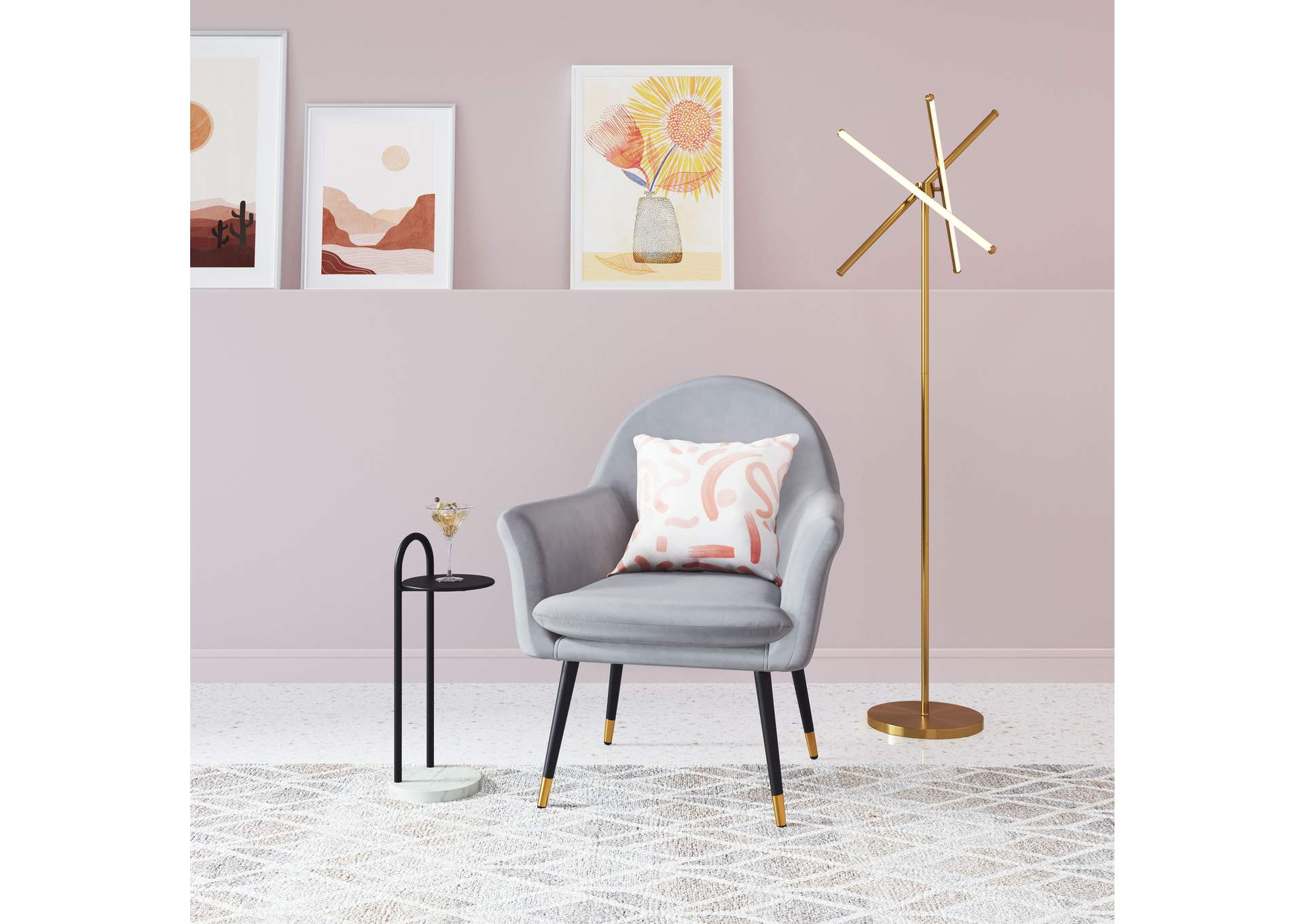 Garza Floor Lamp Brass,Zuo