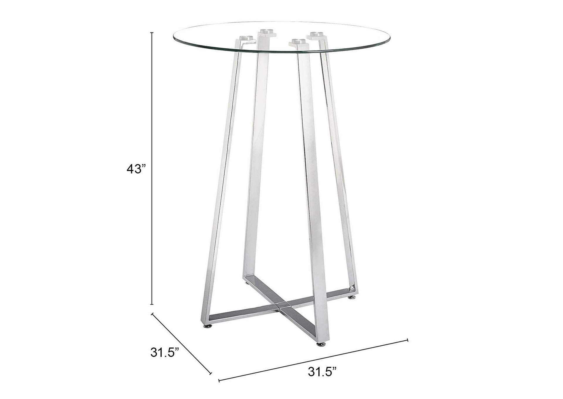 Lemon Drop Bar Table Chrome,Zuo