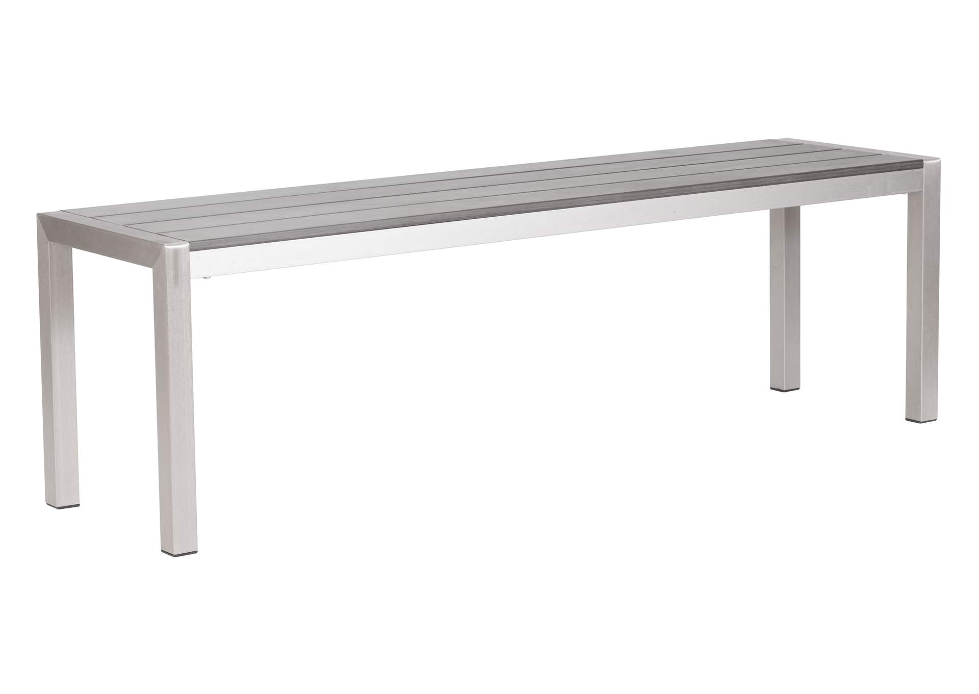 Metropolitan Double Bench Gray & Silver,Zuo