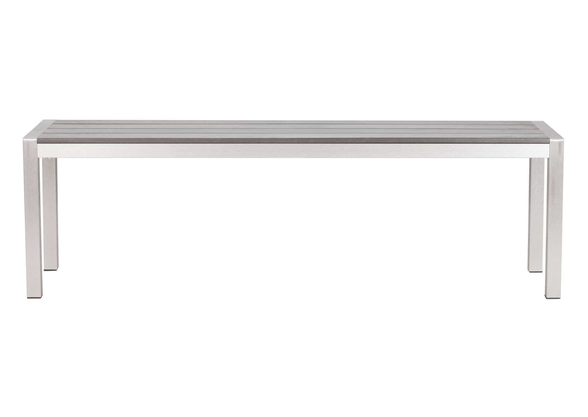 Metropolitan Double Bench Gray & Silver,Zuo