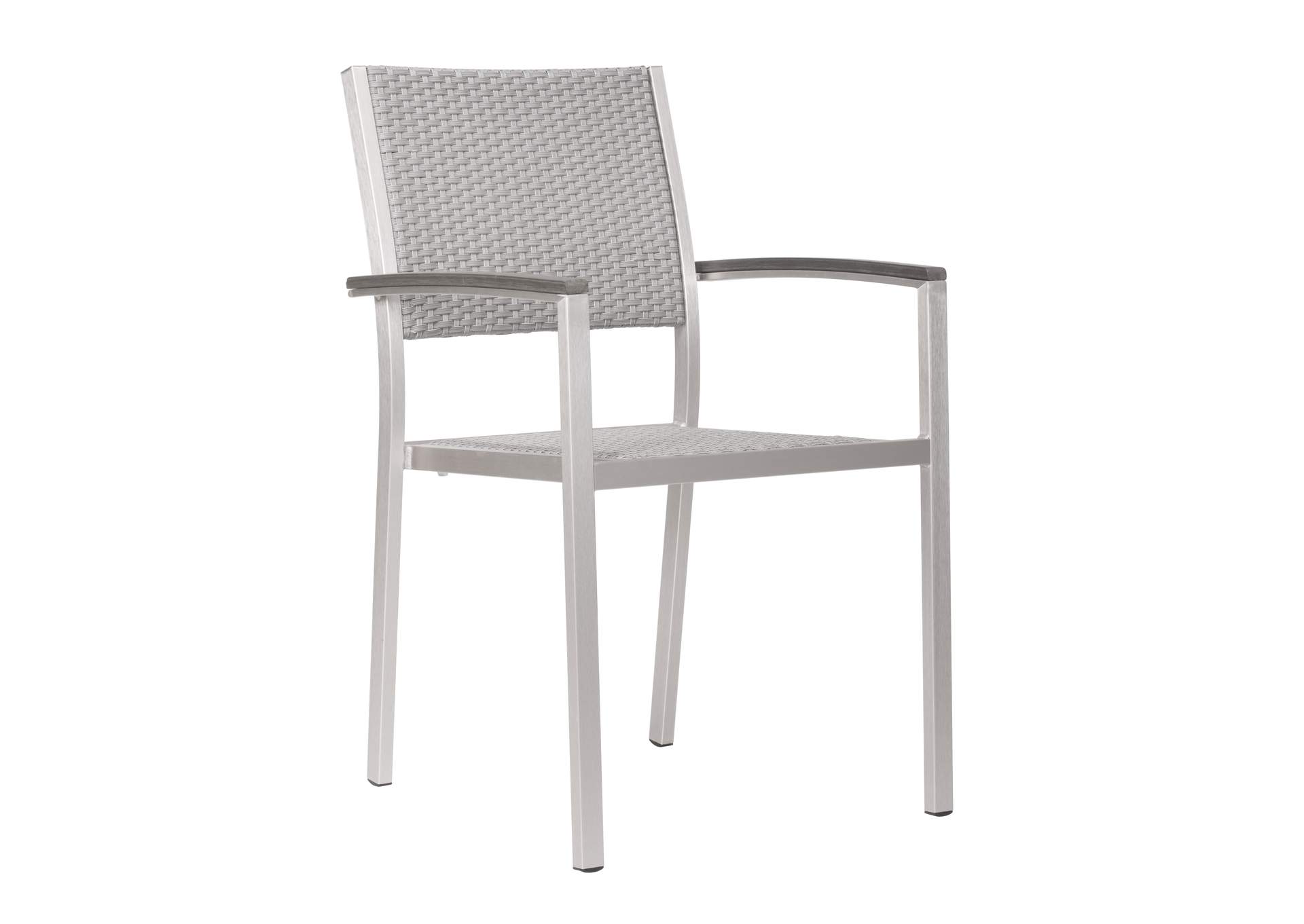 Metropolitan Arm Chair (Set Of 2) Gray & Silver,Zuo