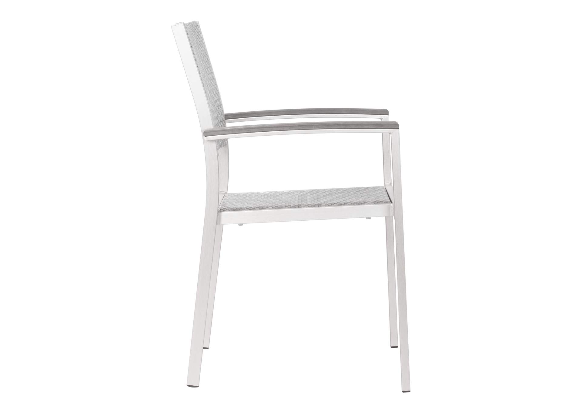 Metropolitan Arm Chair (Set Of 2) Gray & Silver,Zuo