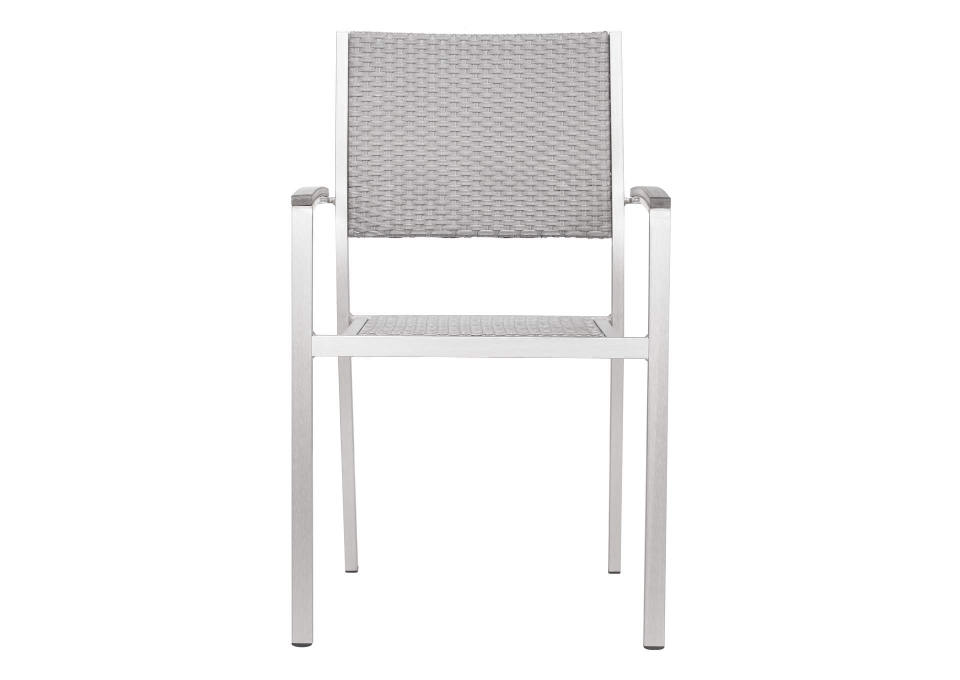 Metropolitan Arm Chair (Set Of 2) Gray & Silver,Zuo