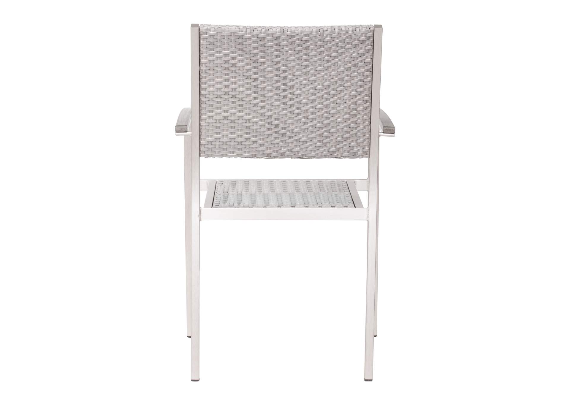 Metropolitan Arm Chair (Set Of 2) Gray & Silver,Zuo