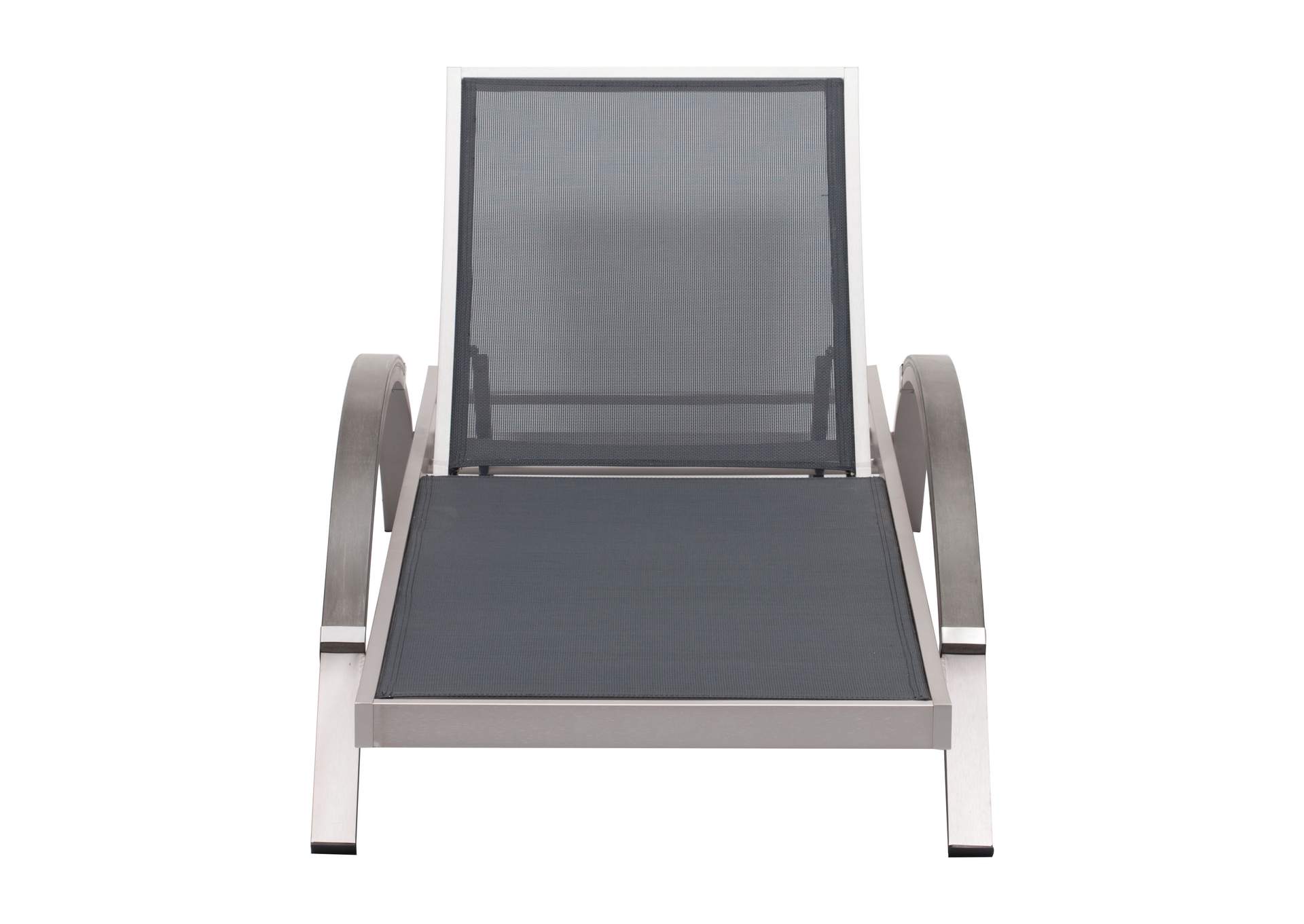 Metropolitan Chaise Lounge Gray & Silver,Zuo