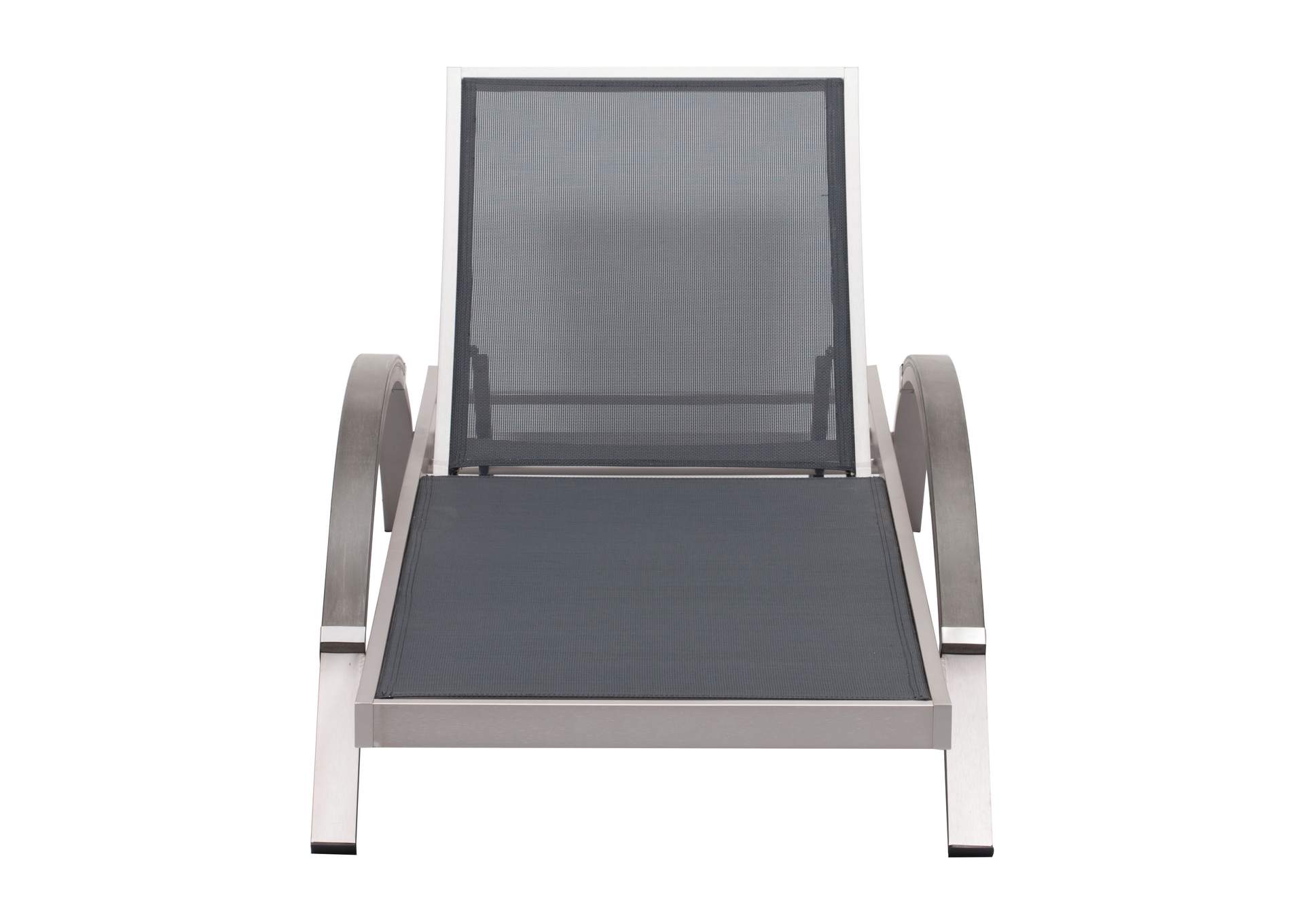 Metropolitan Chaise Lounge Gray & Silver,Zuo