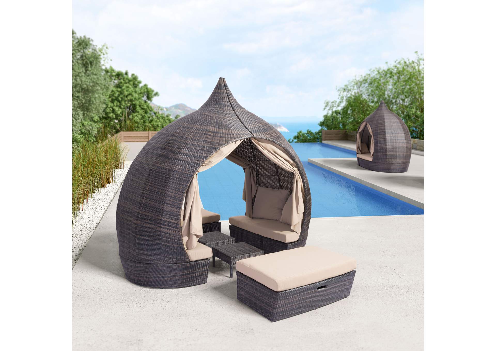 Majorca Daybed Brown & Beige,Zuo