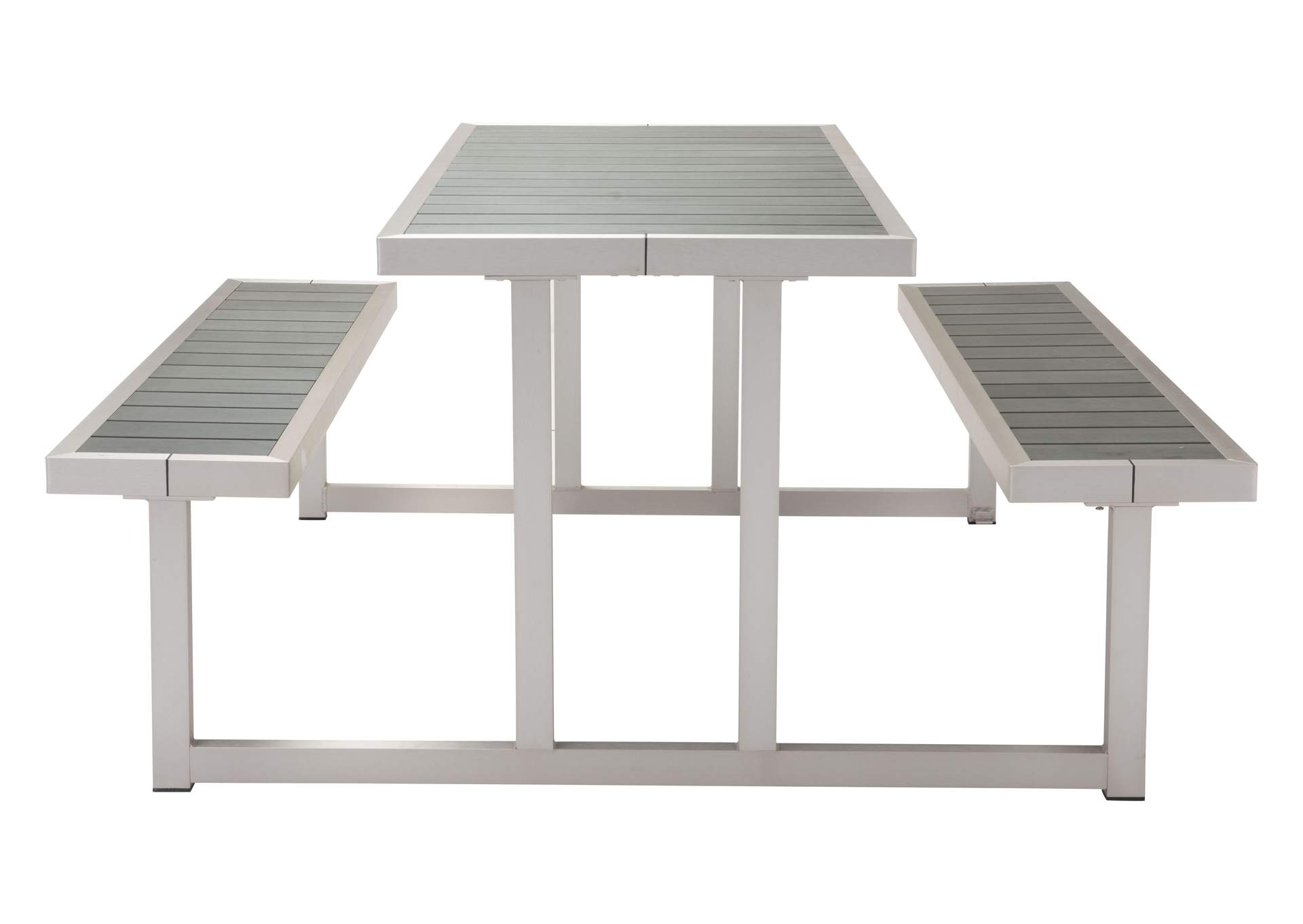 Cuomo Picnic Table Gray & Silver,Zuo