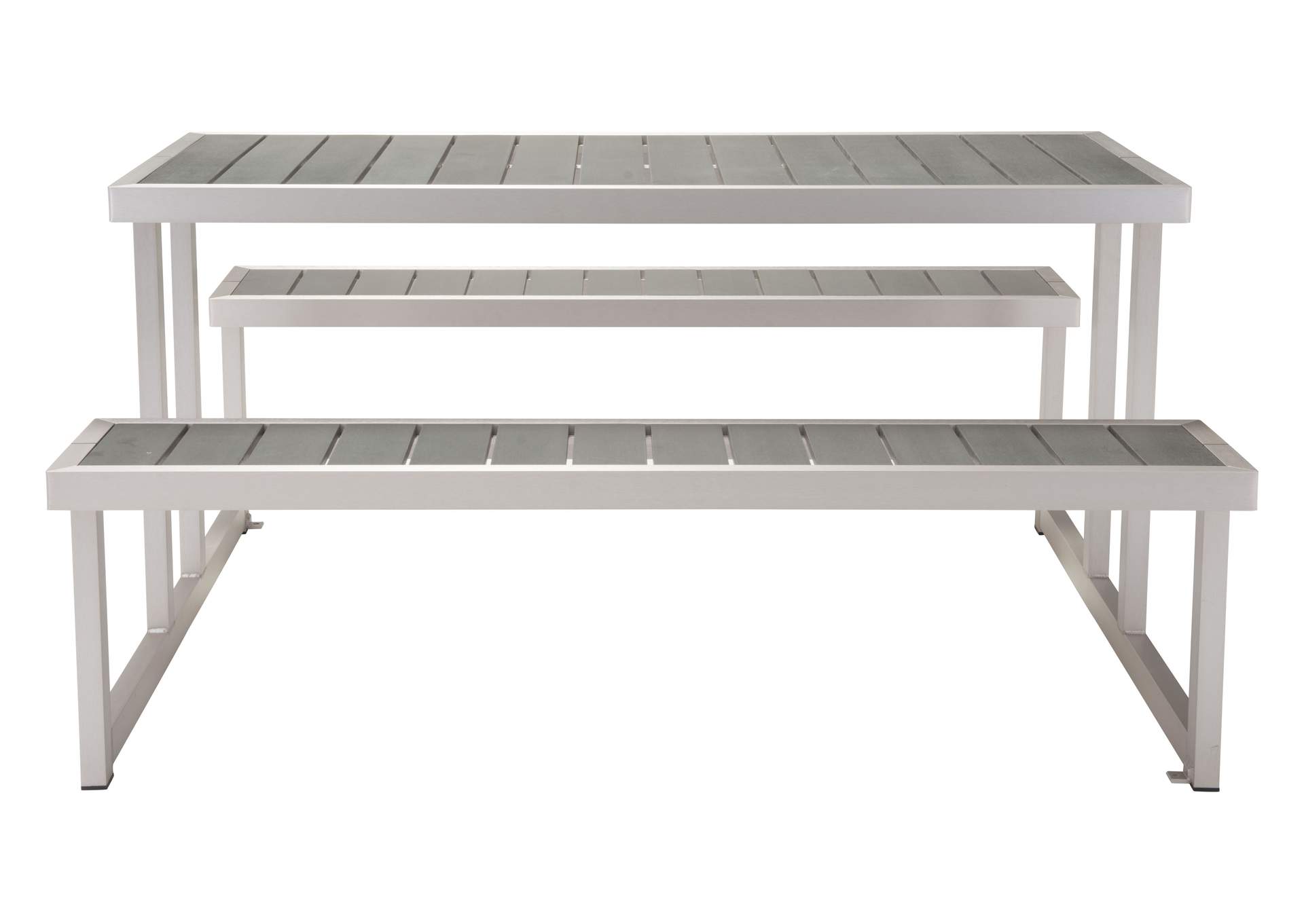 Cuomo Picnic Table Gray & Silver,Zuo