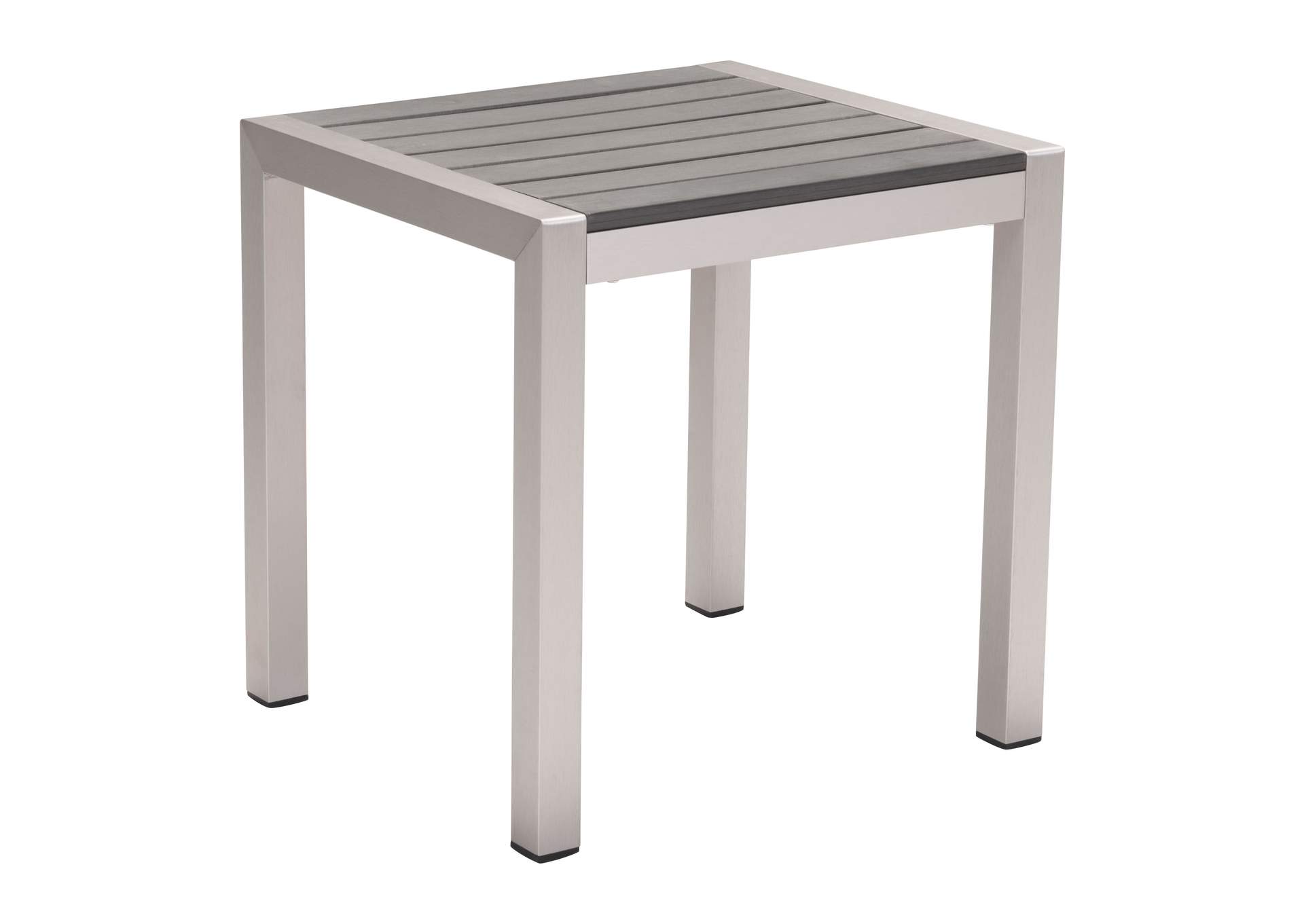 Cosmopolitan Side Table Gray & Silver,Zuo