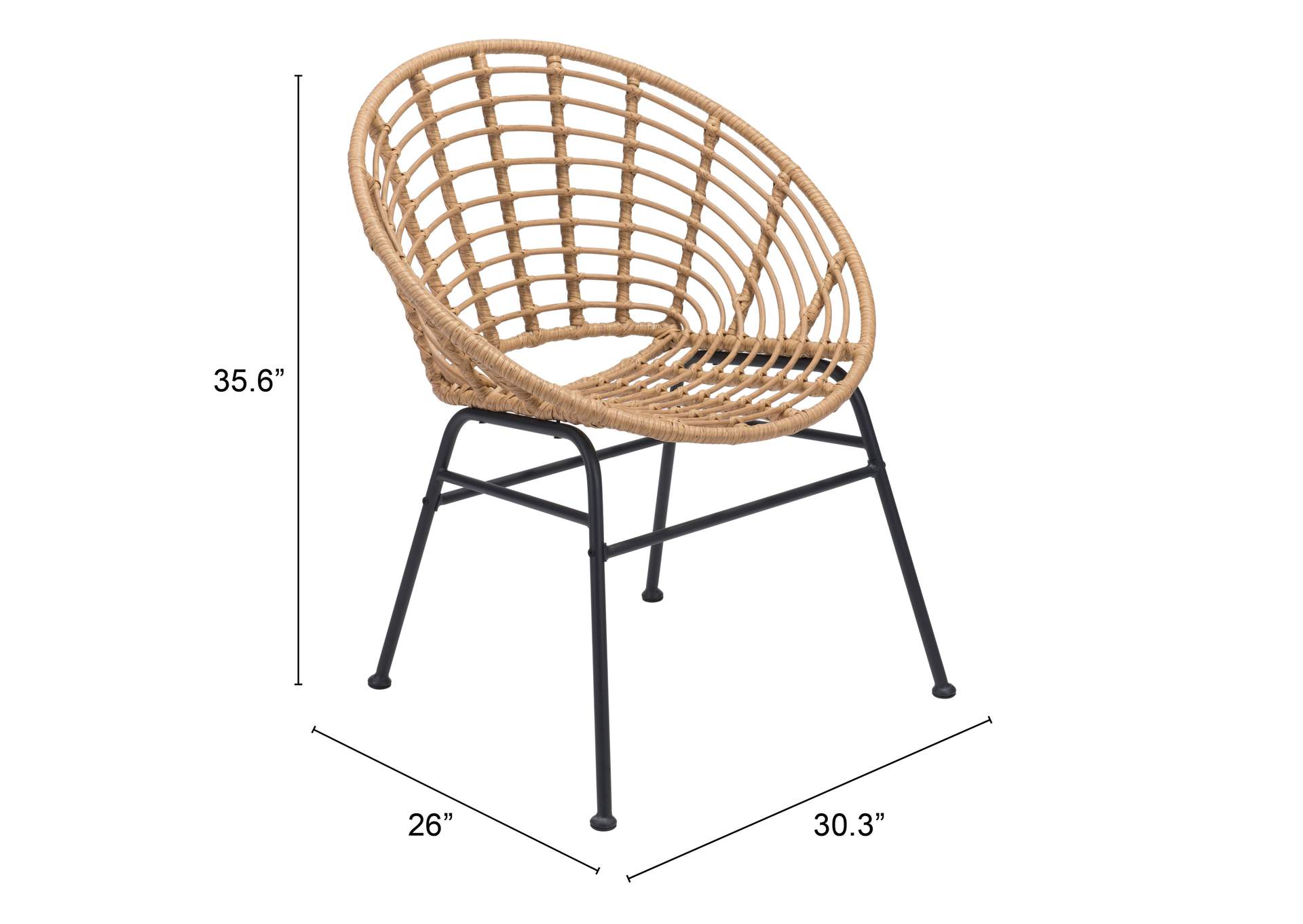 Cohen Dining Chair (Set Of 2) Natural,Zuo