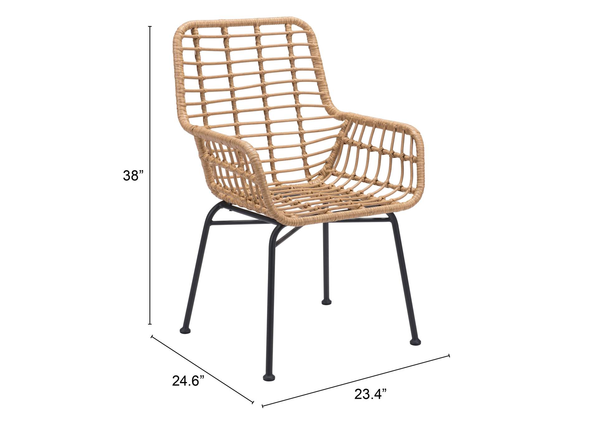 Lyon Dining Chair (Set Of 2) Natural,Zuo