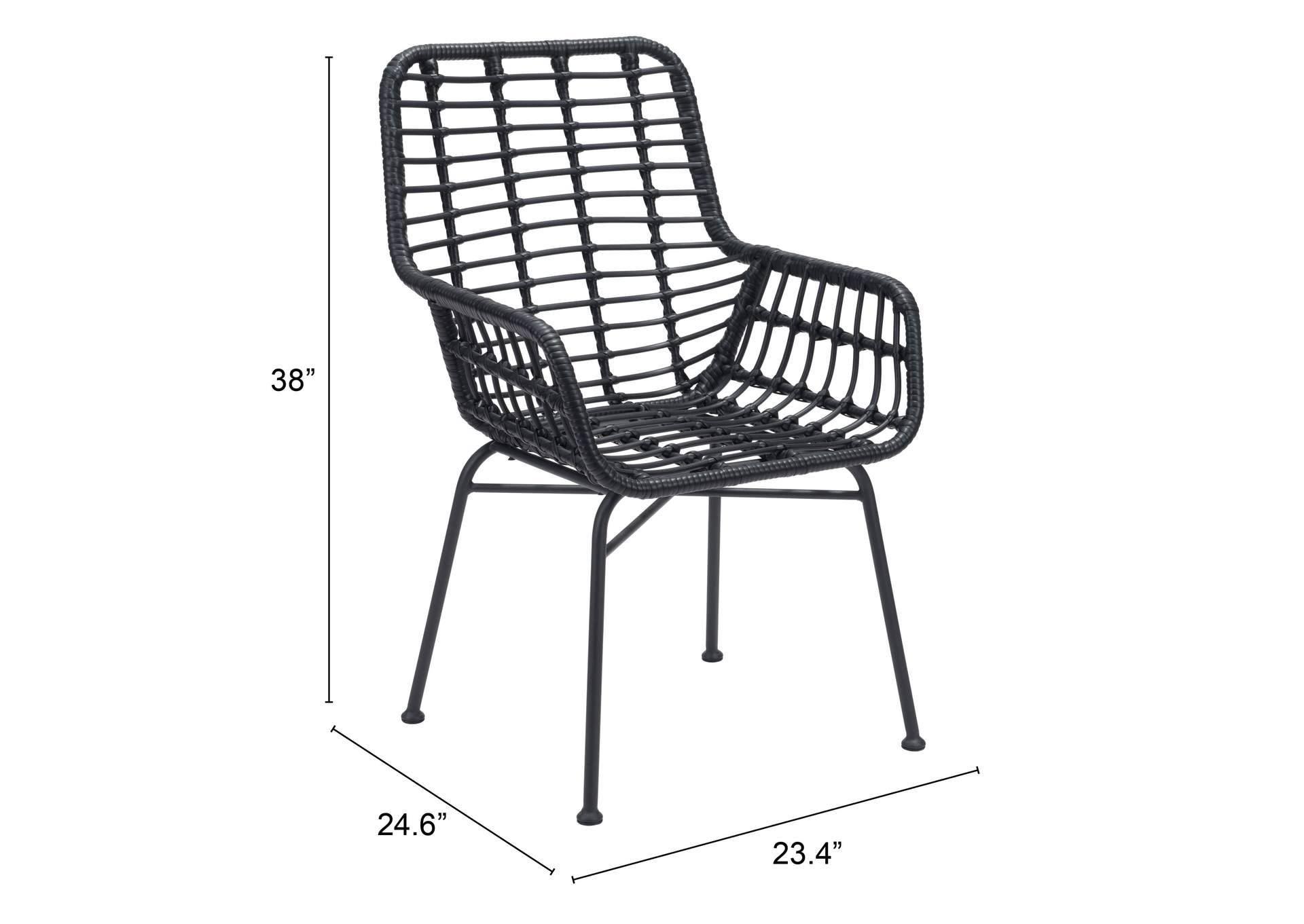 Lyon Dining Chair (Set Of 2) Black,Zuo