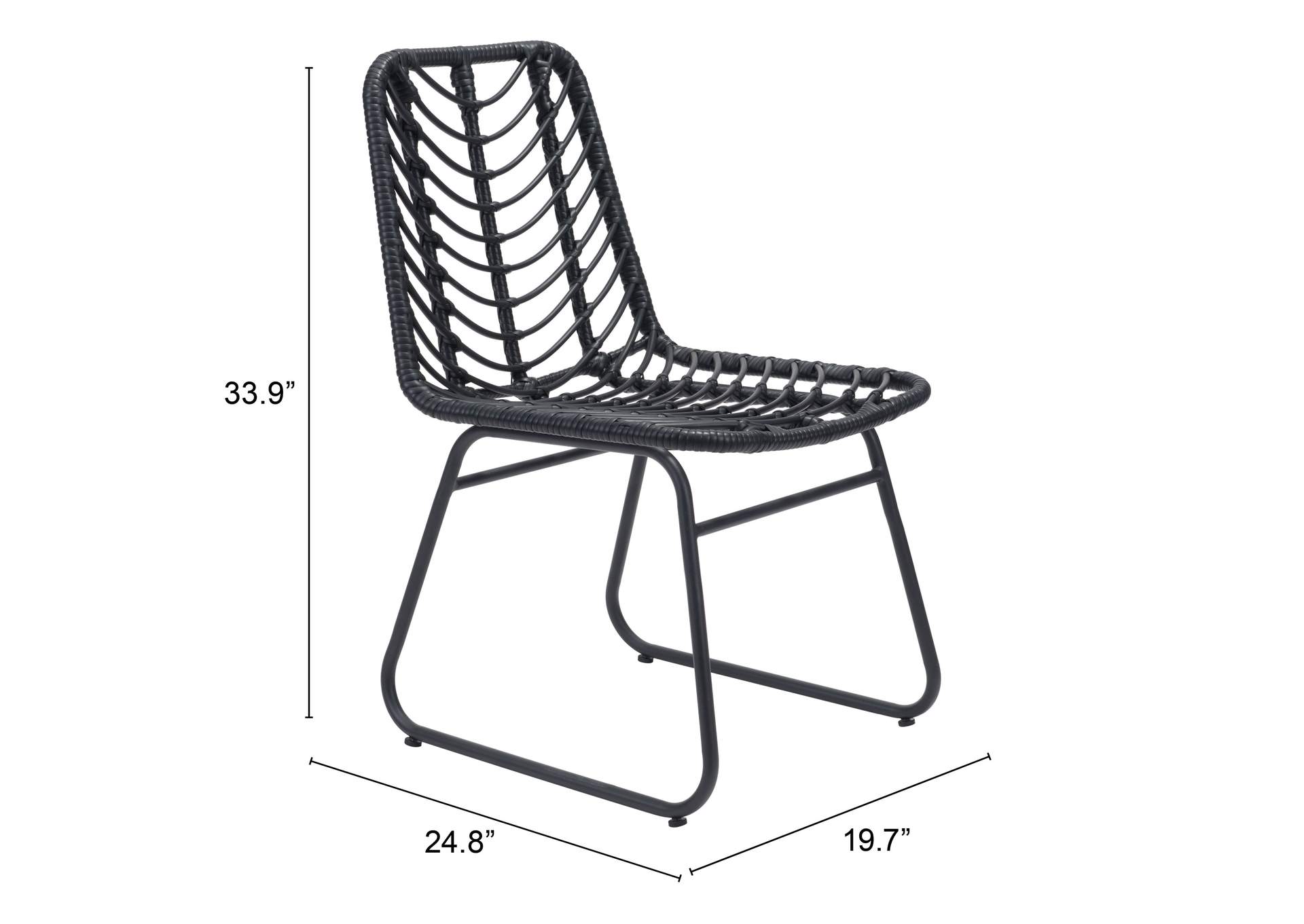 Laporte Dining Chair (Set Of 2) Black,Zuo