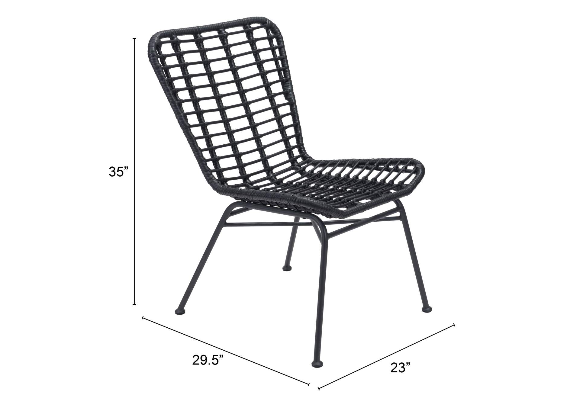 Lorena Dining Chair (Set Of 2) Black,Zuo