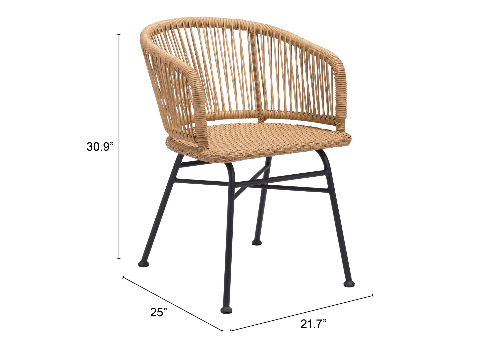 Zaragoza Dining Chair (Set Of 2) Natural,Zuo
