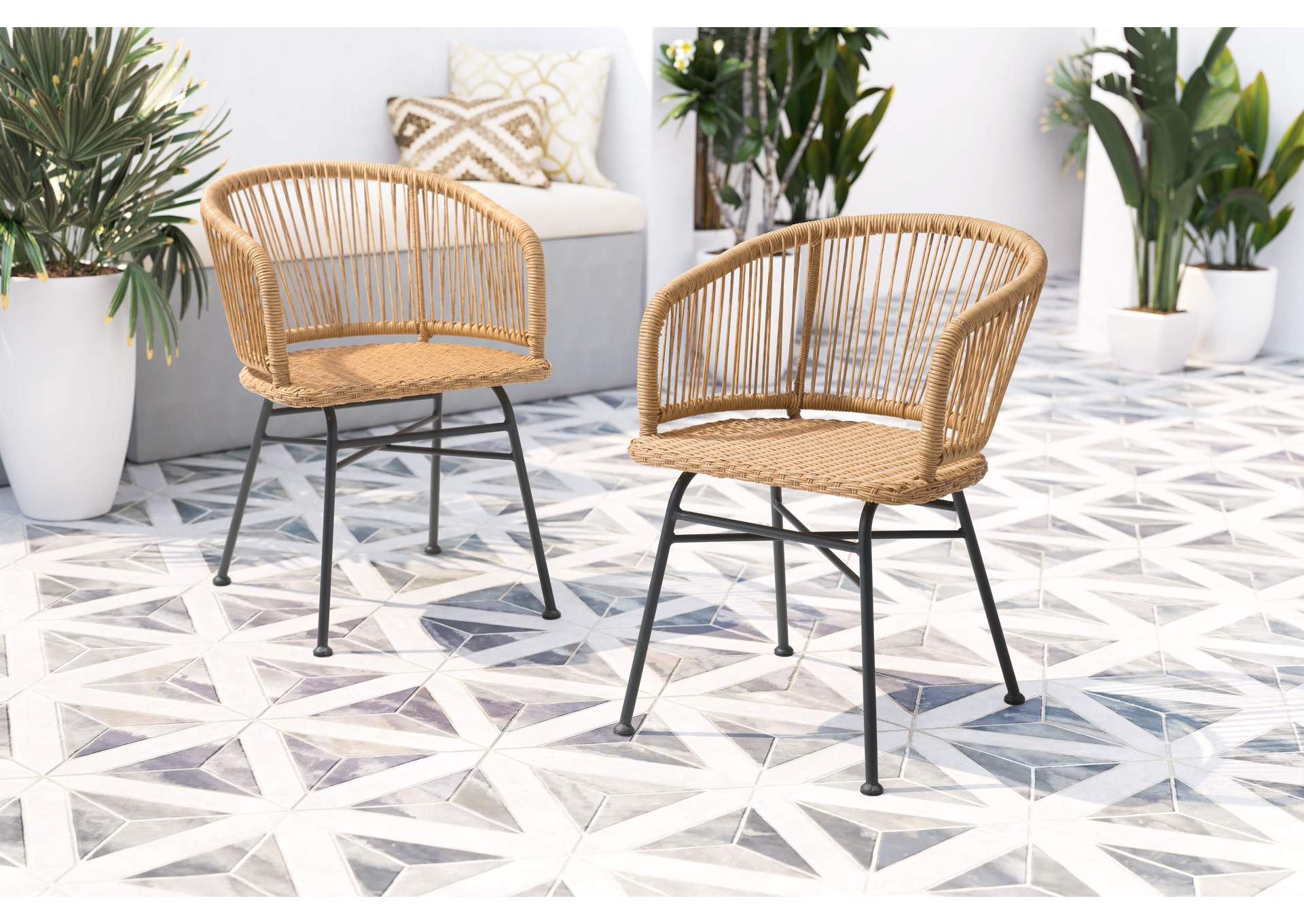 Zaragoza Dining Chair (Set Of 2) Natural,Zuo