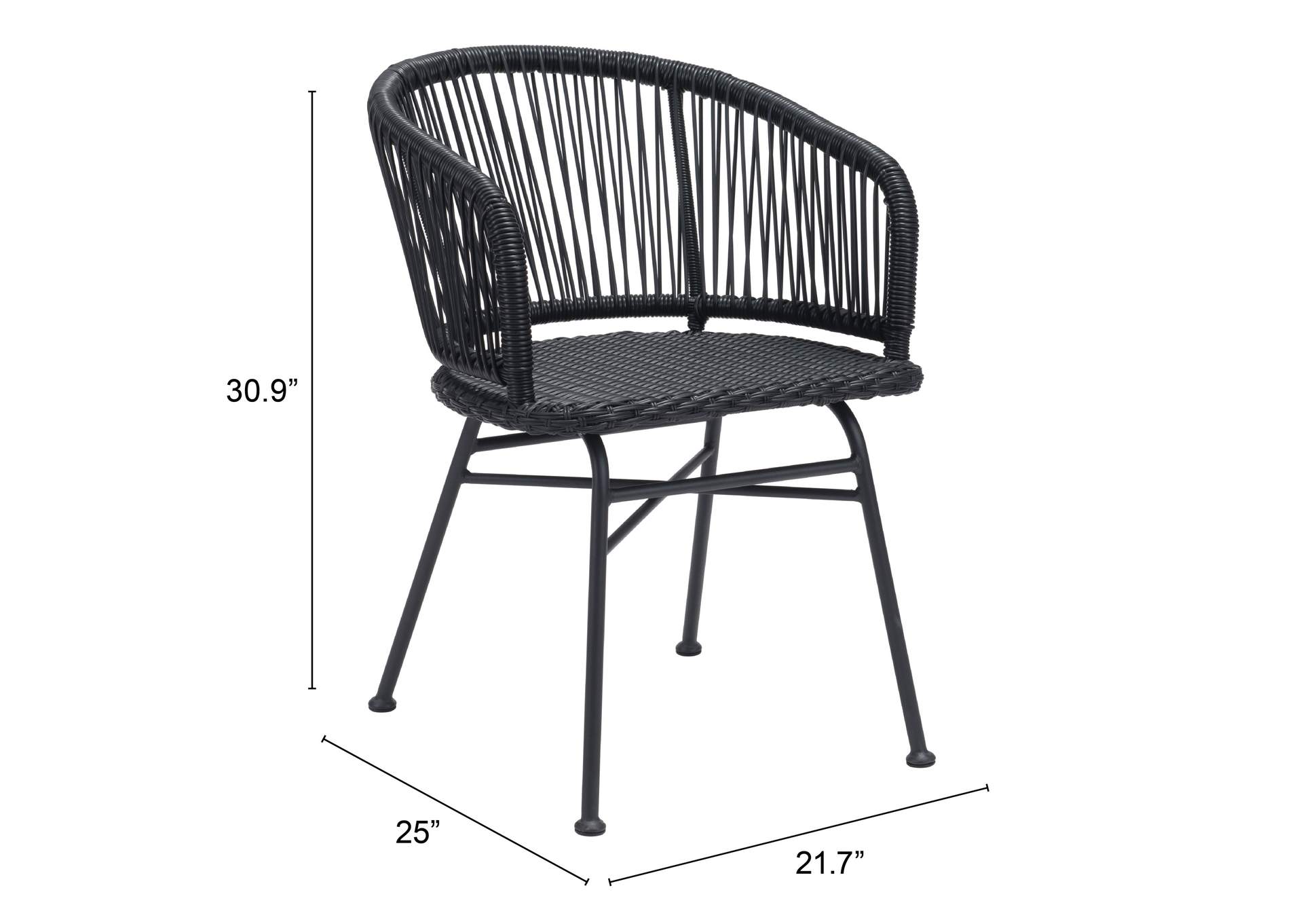 Zaragoza Dining Chair (Set Of 2) Black,Zuo