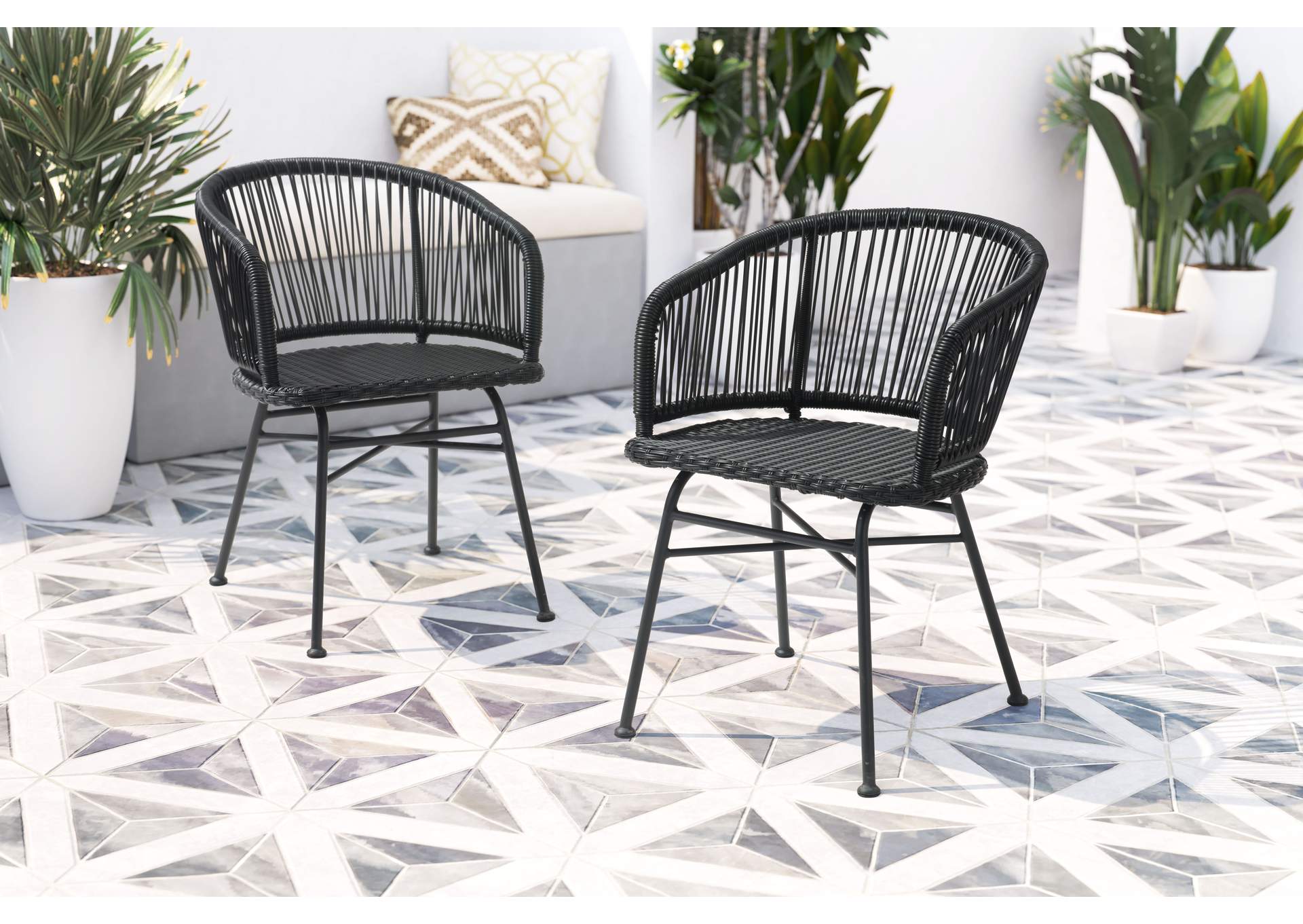 Zaragoza Dining Chair (Set Of 2) Black,Zuo