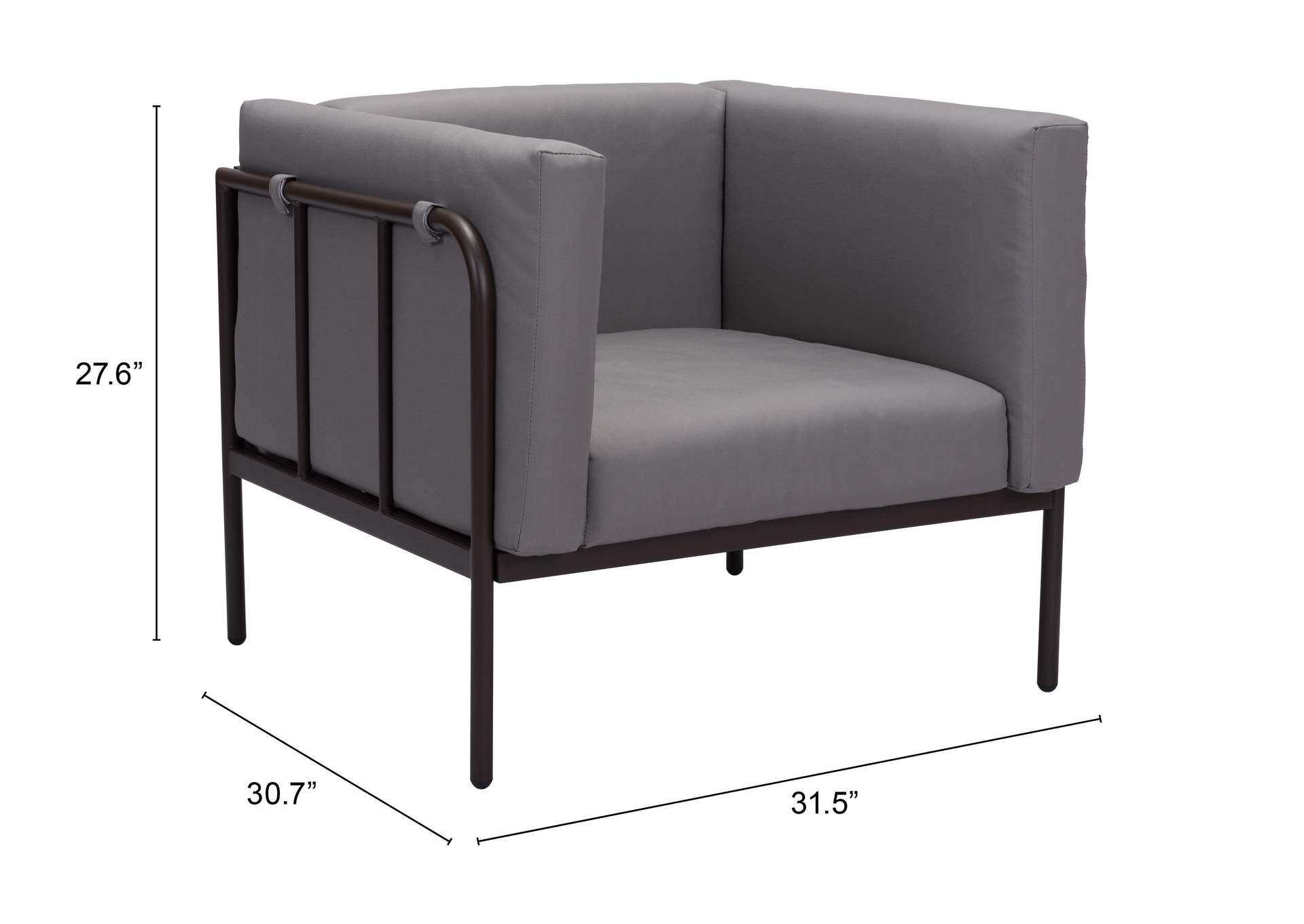 Cancun Arm Chair Brown,Zuo