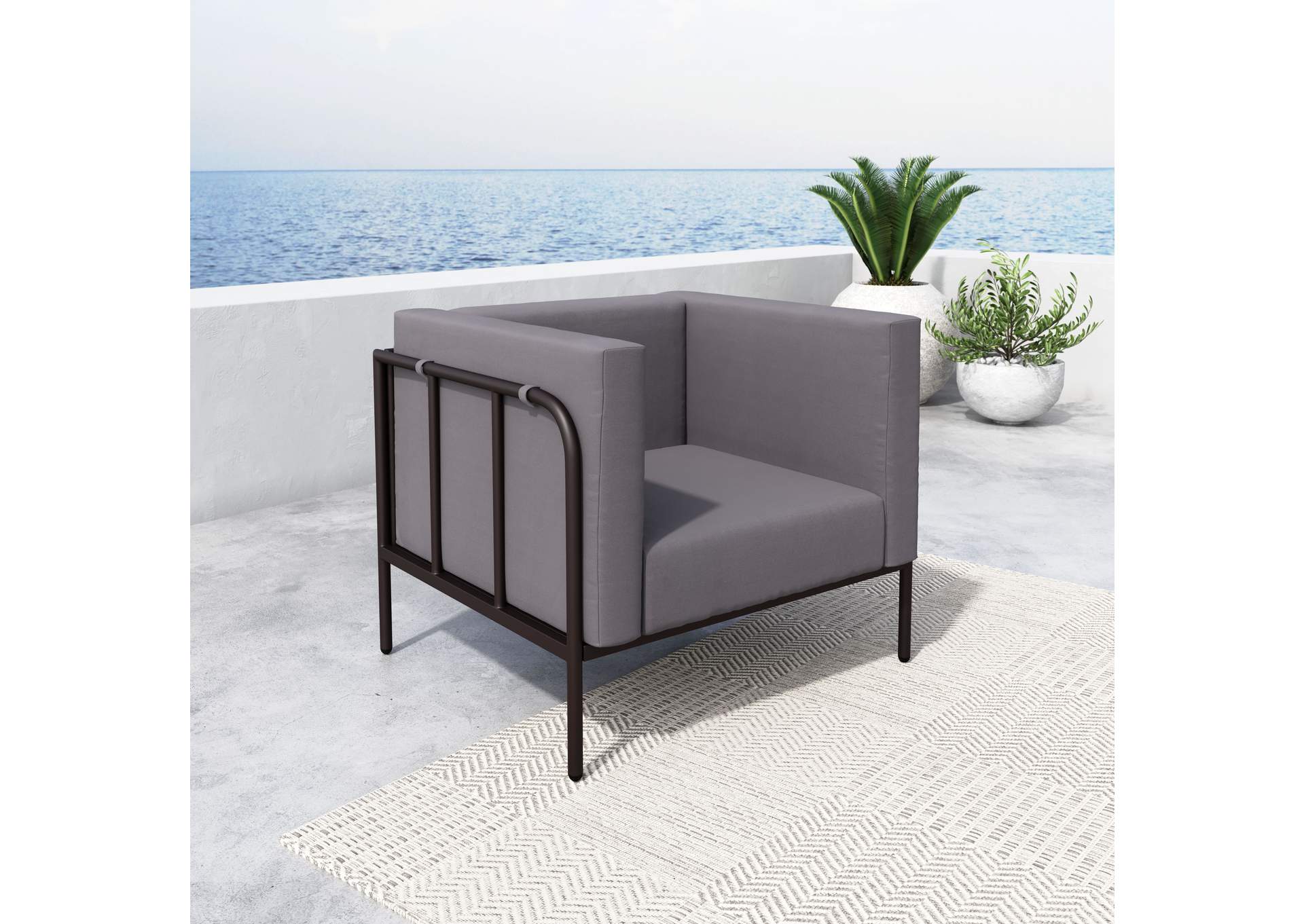 Cancun Arm Chair Brown,Zuo