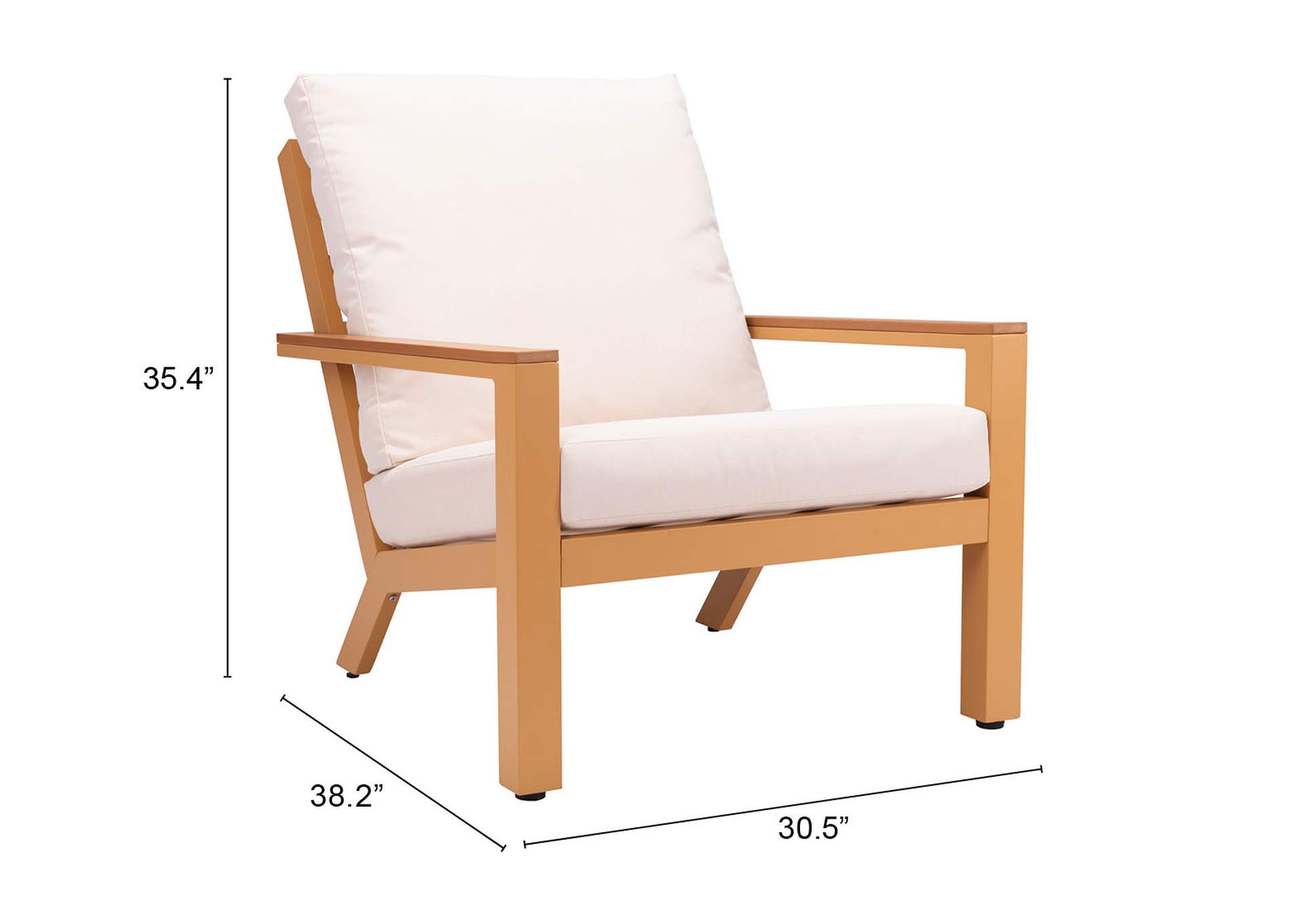 Terrio Accent Chair Beige & Natural,Zuo