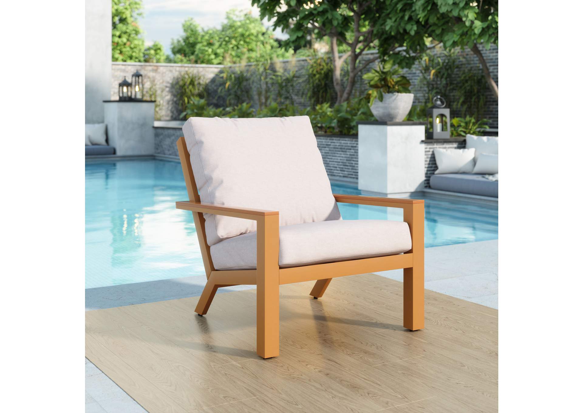 Terrio Accent Chair Beige & Natural,Zuo