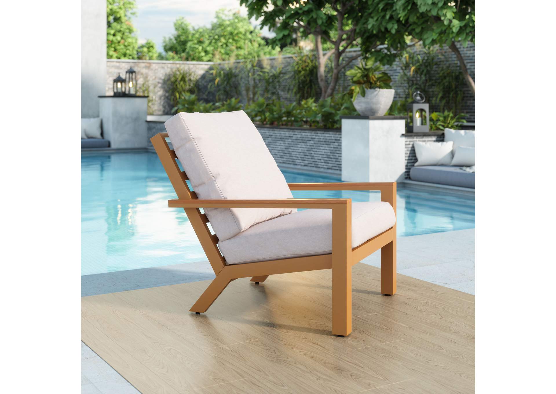 Terrio Accent Chair Beige & Natural,Zuo